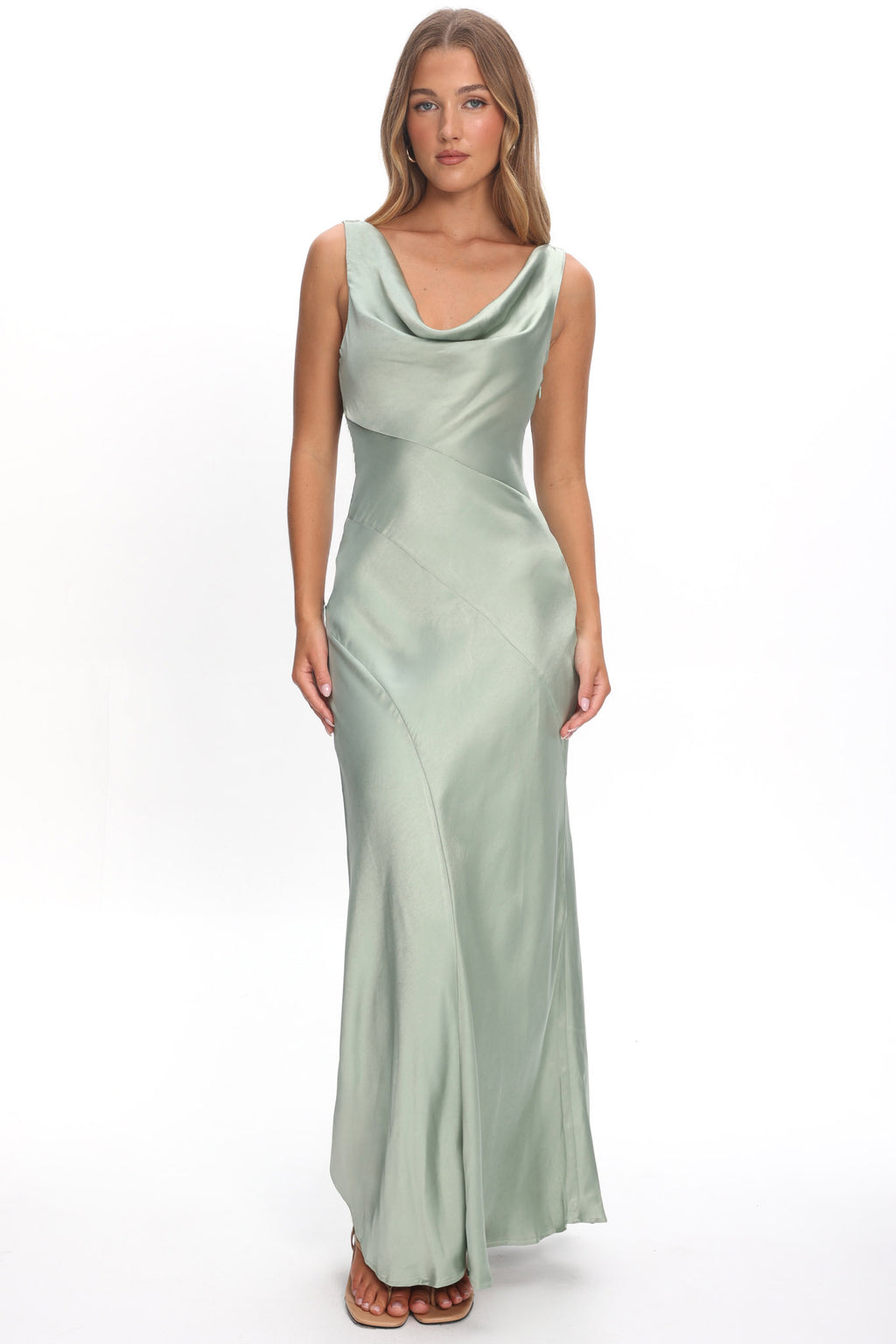 Good Intentions Cowl Neck Open Back Maxi Dress Sage Selfie Leslie Good Intentions Cowl Neck Open Back Maxi Dress Sage Selfie Leslie