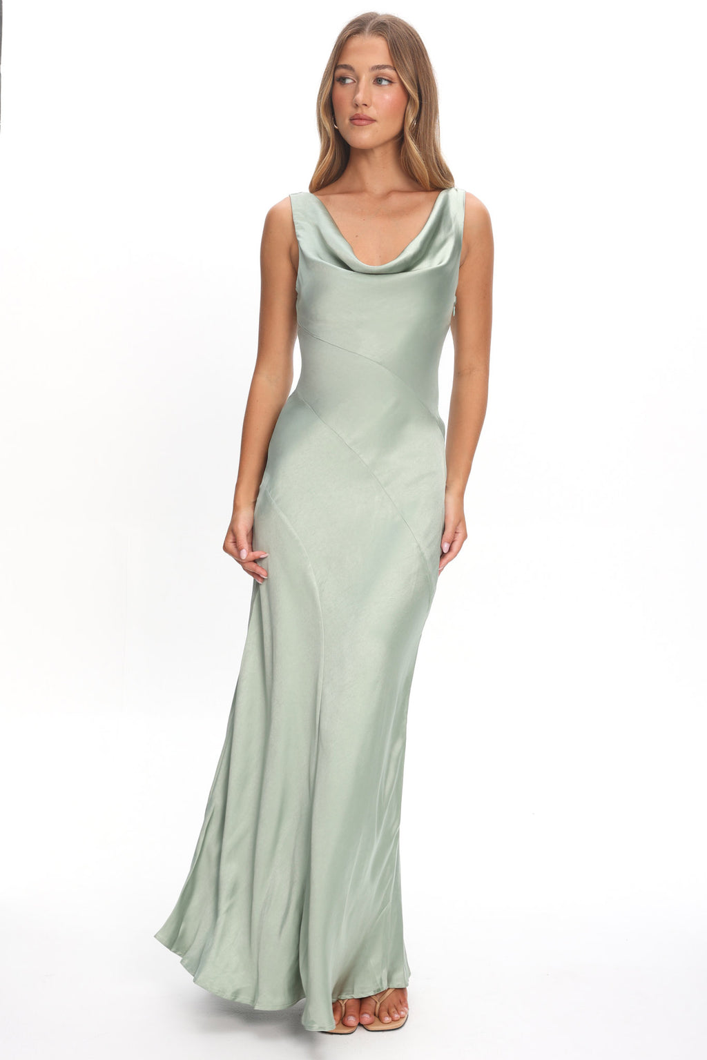 Good Intentions Cowl Neck Open Back Maxi Dress Sage Selfie Leslie Good Intentions Cowl Neck Open Back Maxi Dress Sage Selfie Leslie