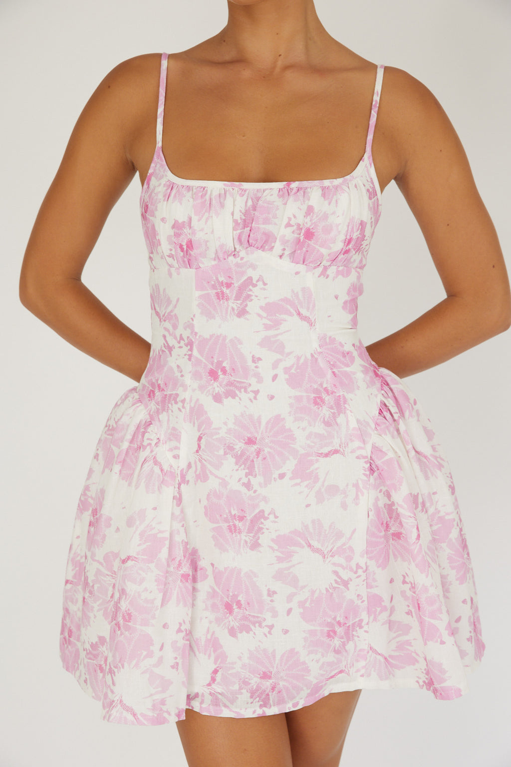 Courting Cami Strap Mini Dress Floral Pink by Selfie Leslie