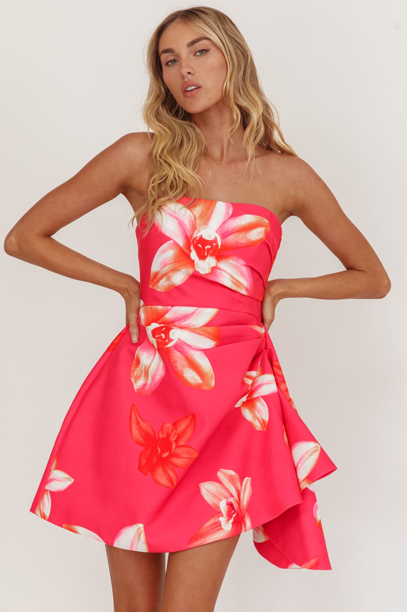 Minnesota Strapless Mini Dress Orchid Pink by Selfie Leslie