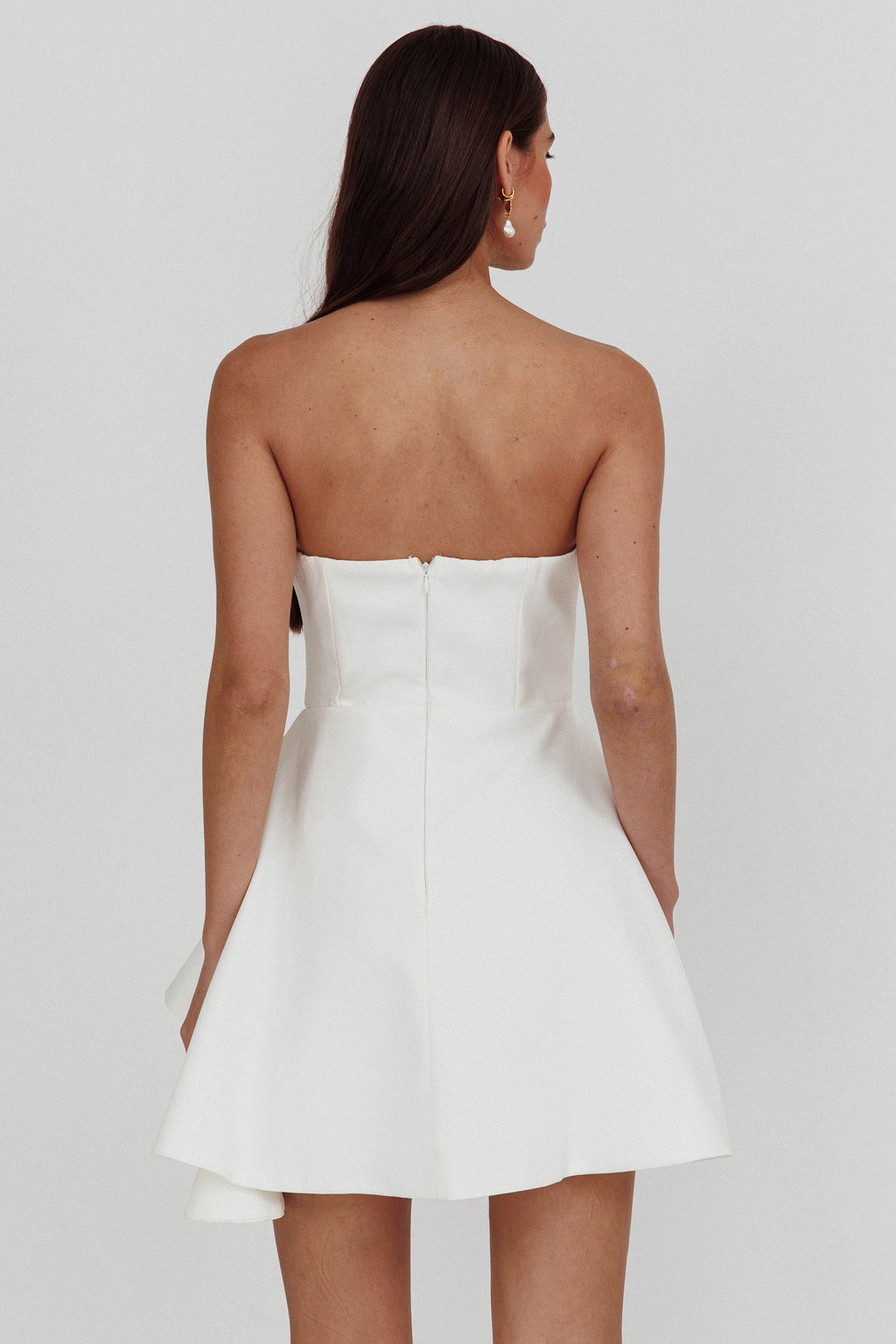 Minnesota Strapless Mini Dress White by Selfie Leslie