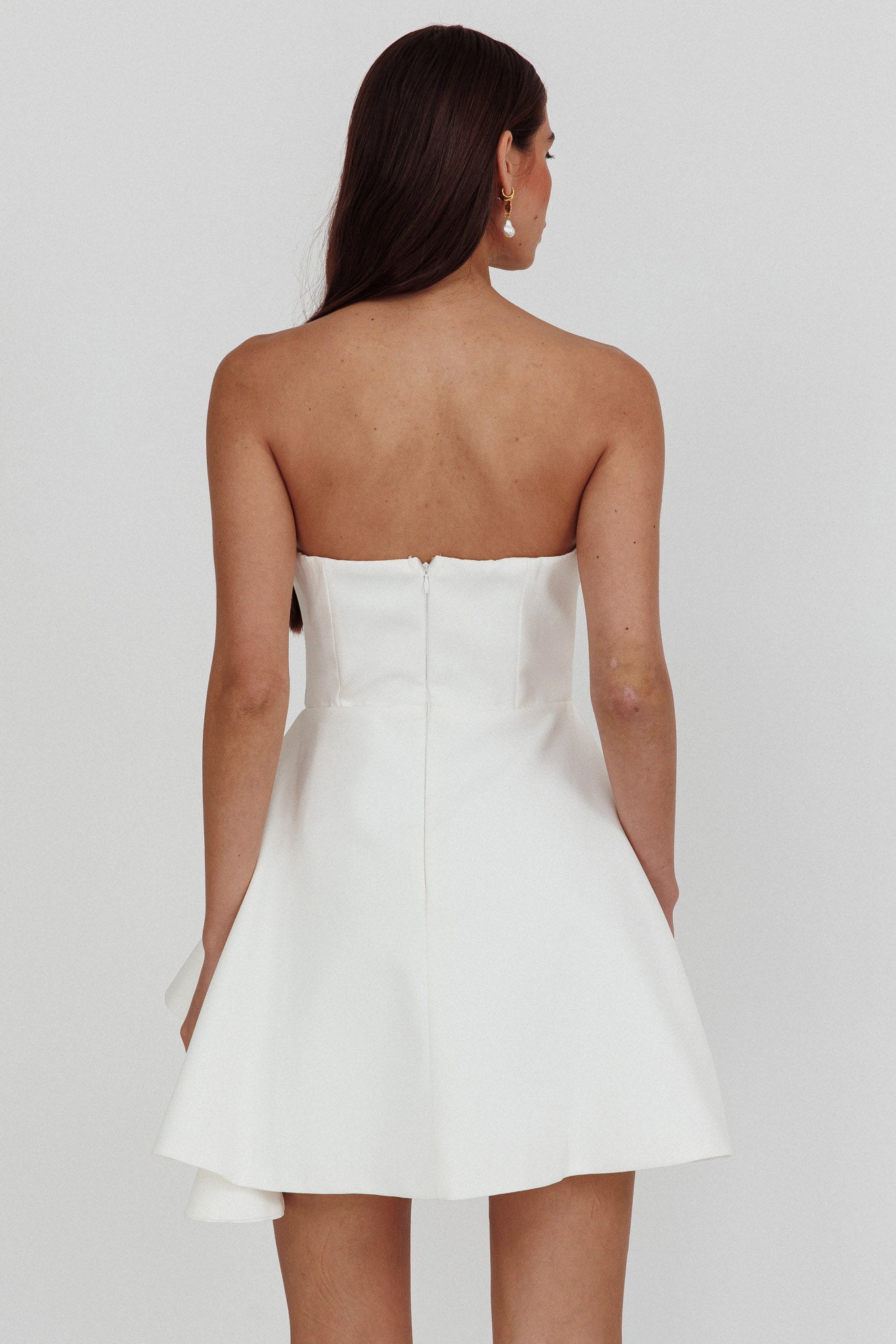 Minnesota Strapless Mini Dress White by Selfie Leslie