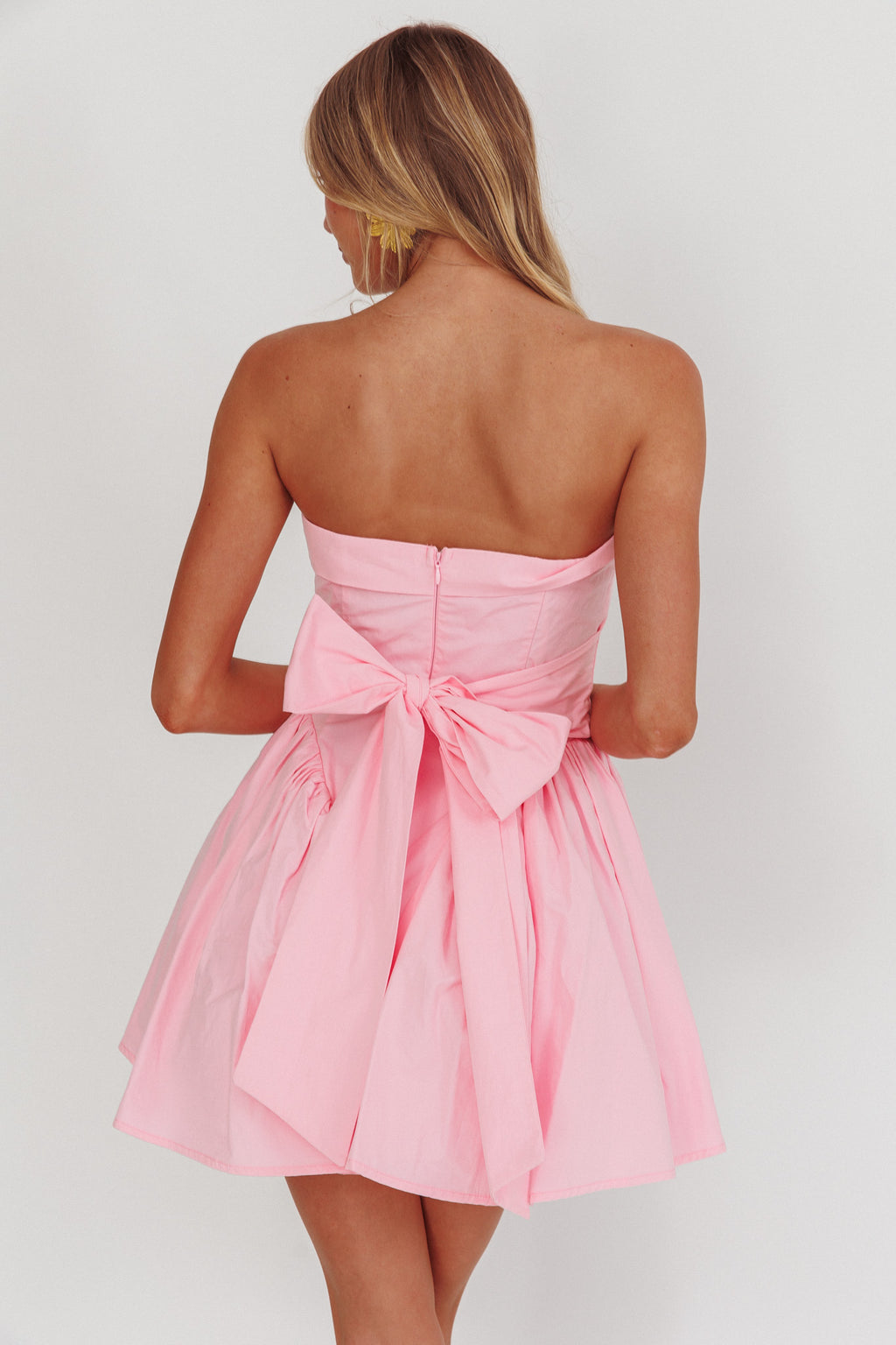 Angel Girls Bow Back Mini Dress Pink by Selfie Leslie