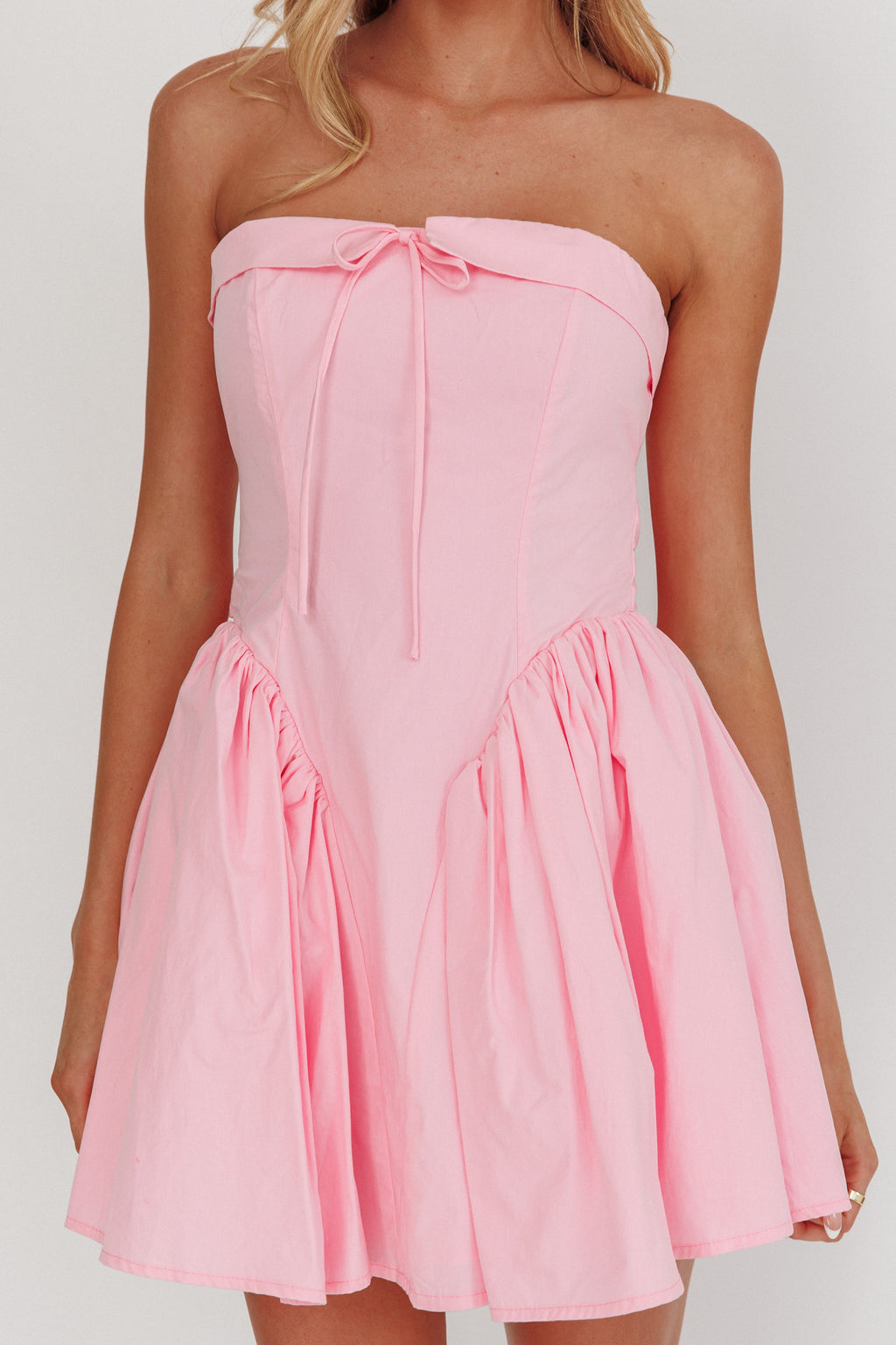 Angel Girls Bow Back Mini Dress Pink by Selfie Leslie