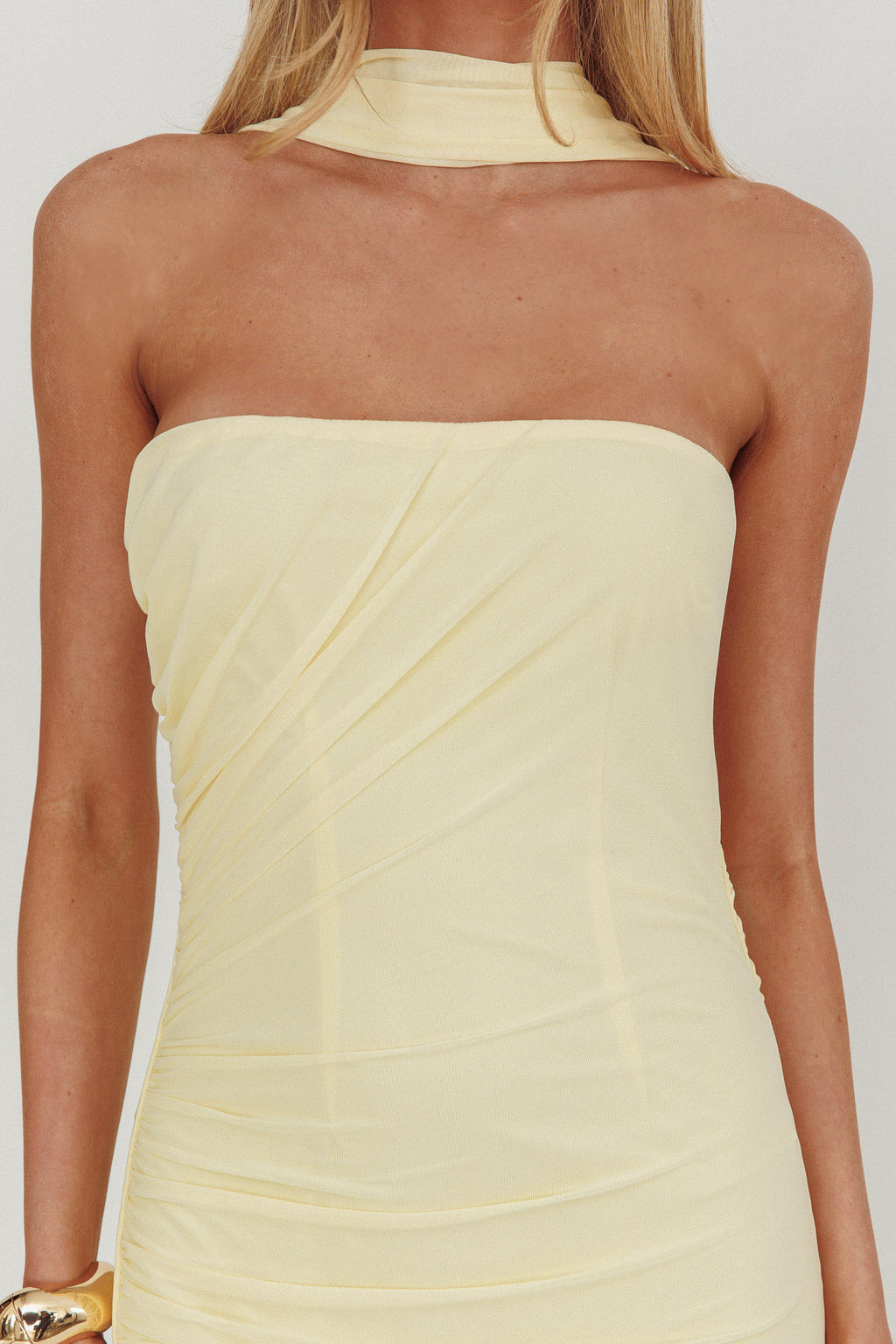 Truth Be Told Reverse Halter Maxi Dress Butter by Selfie Leslie