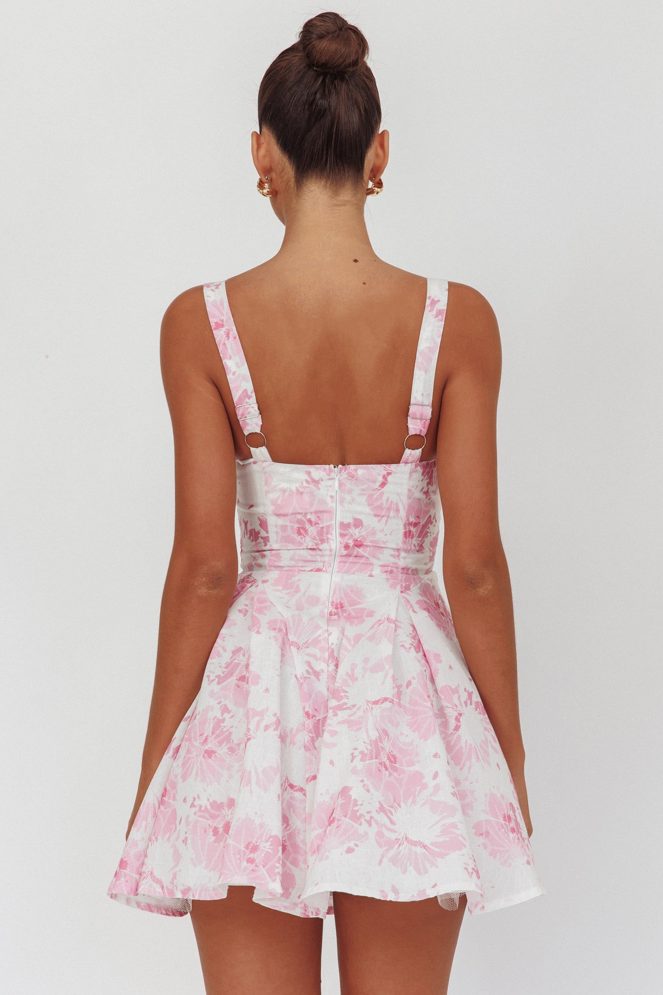 Get My Attention Off-Shoulder Mini Dress Floral Pink by Selfie Leslie