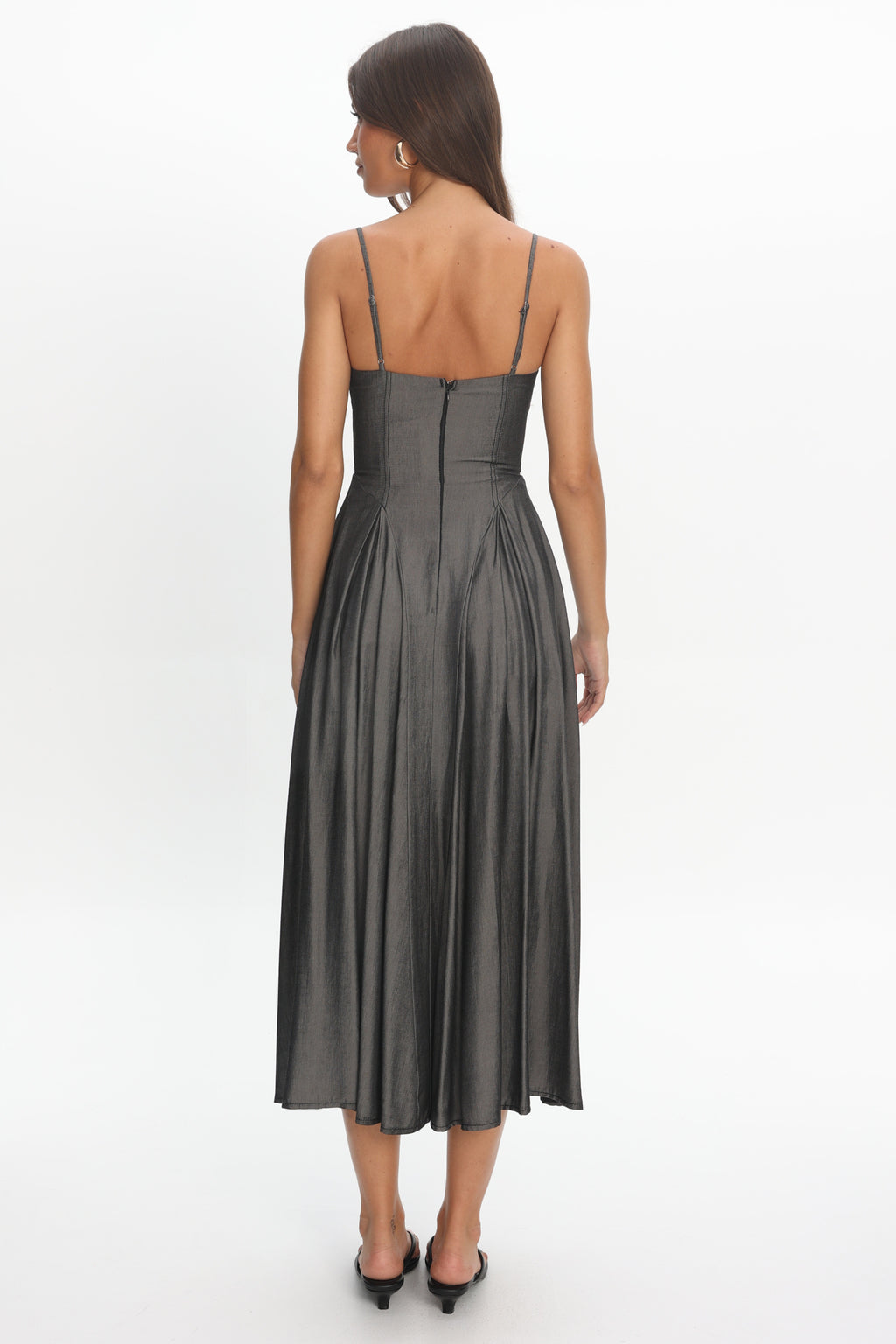 Take It All Cami Strap Midi Dress Charcoal by Selfie Leslie