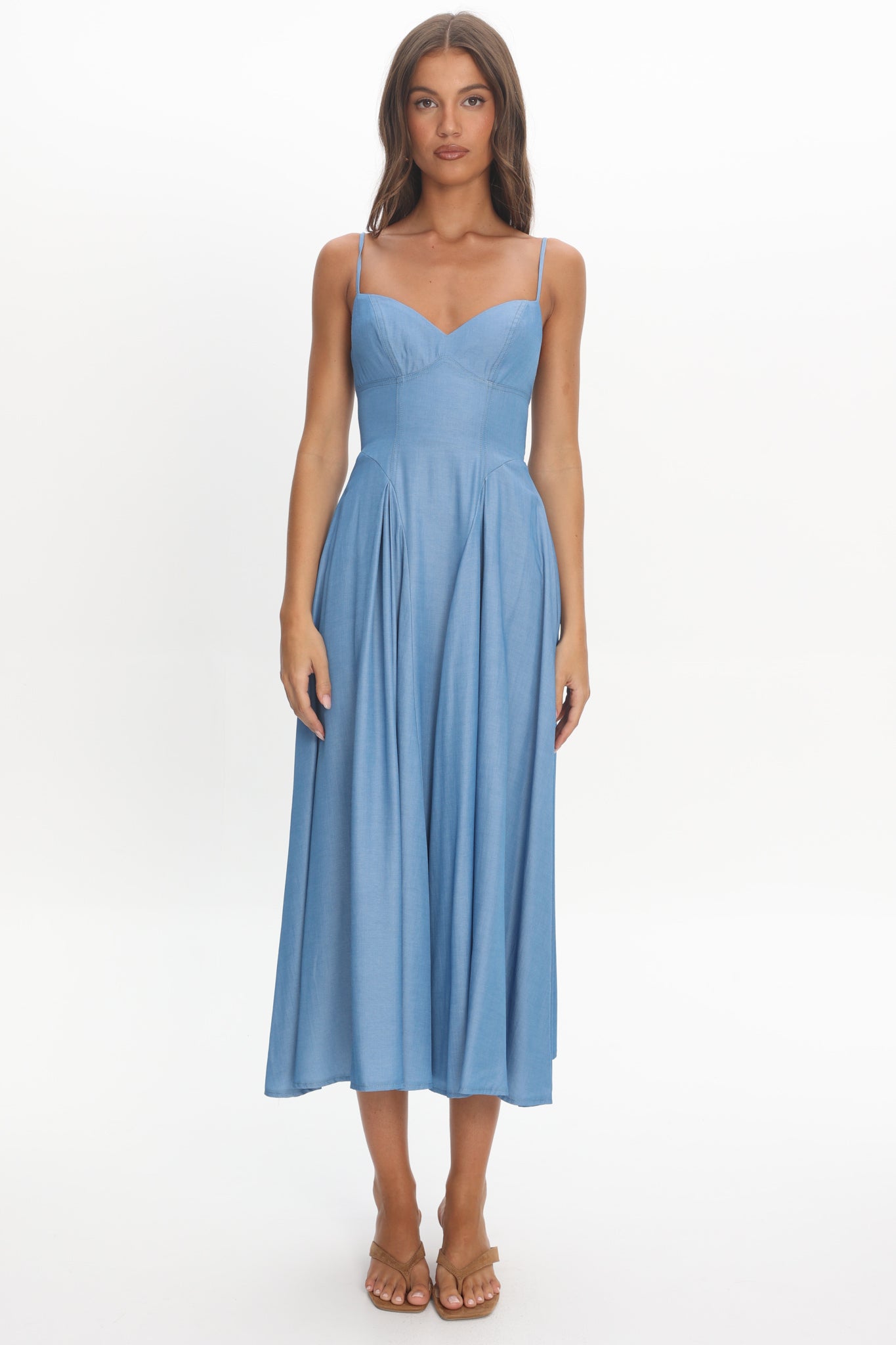 Take It All Cami Strap Midi Dress Light Blue by Selfie Leslie