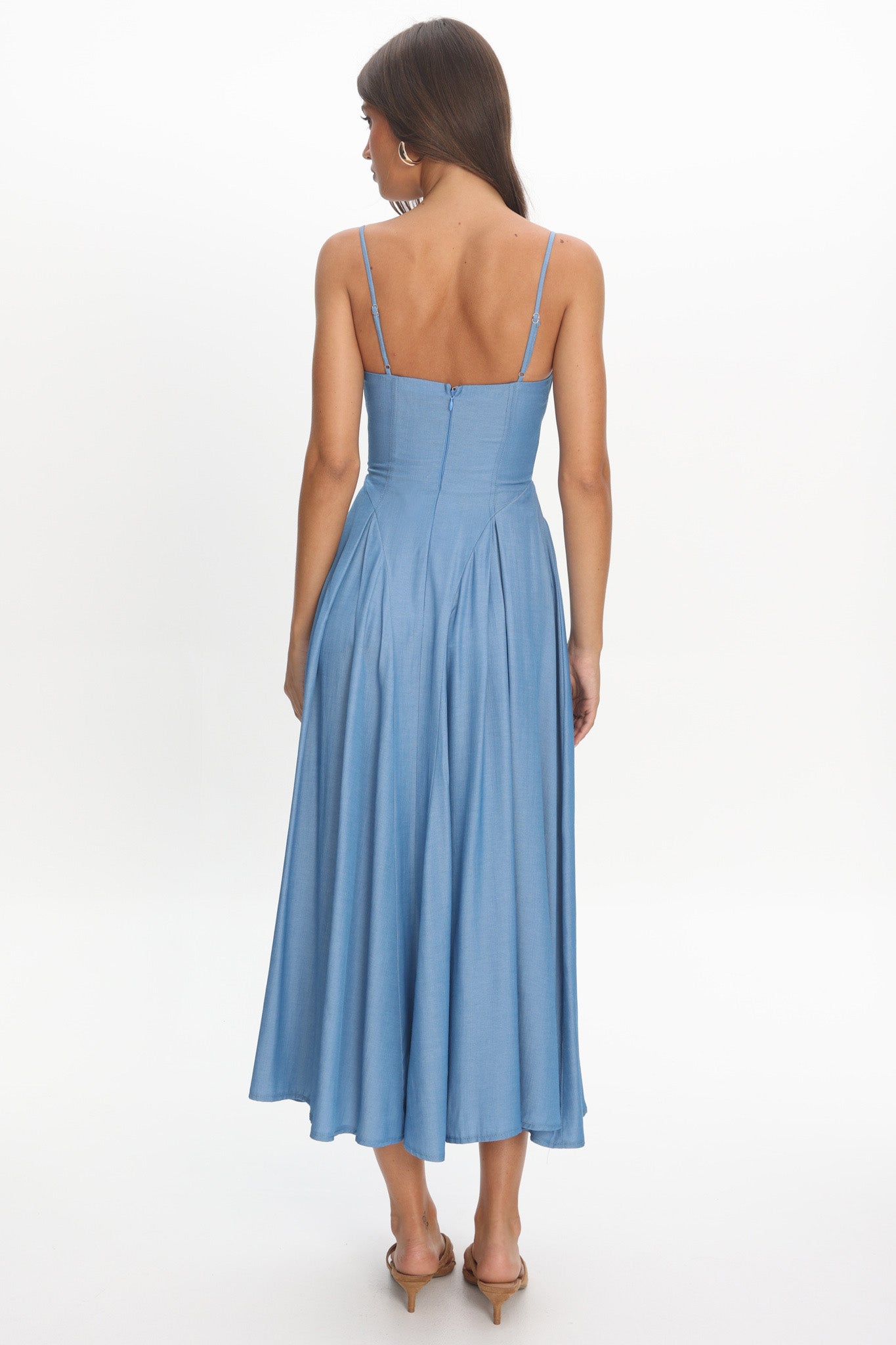 Take It All Cami Strap Midi Dress Light Blue by Selfie Leslie