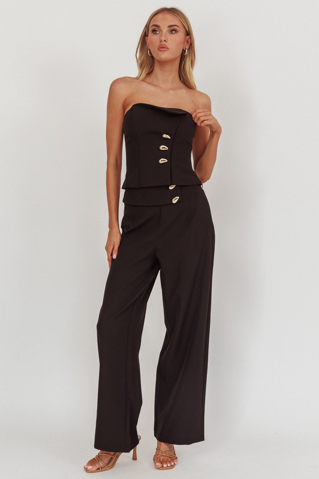 Ishani Hardware Decoration Pants Black by Selfie Leslie