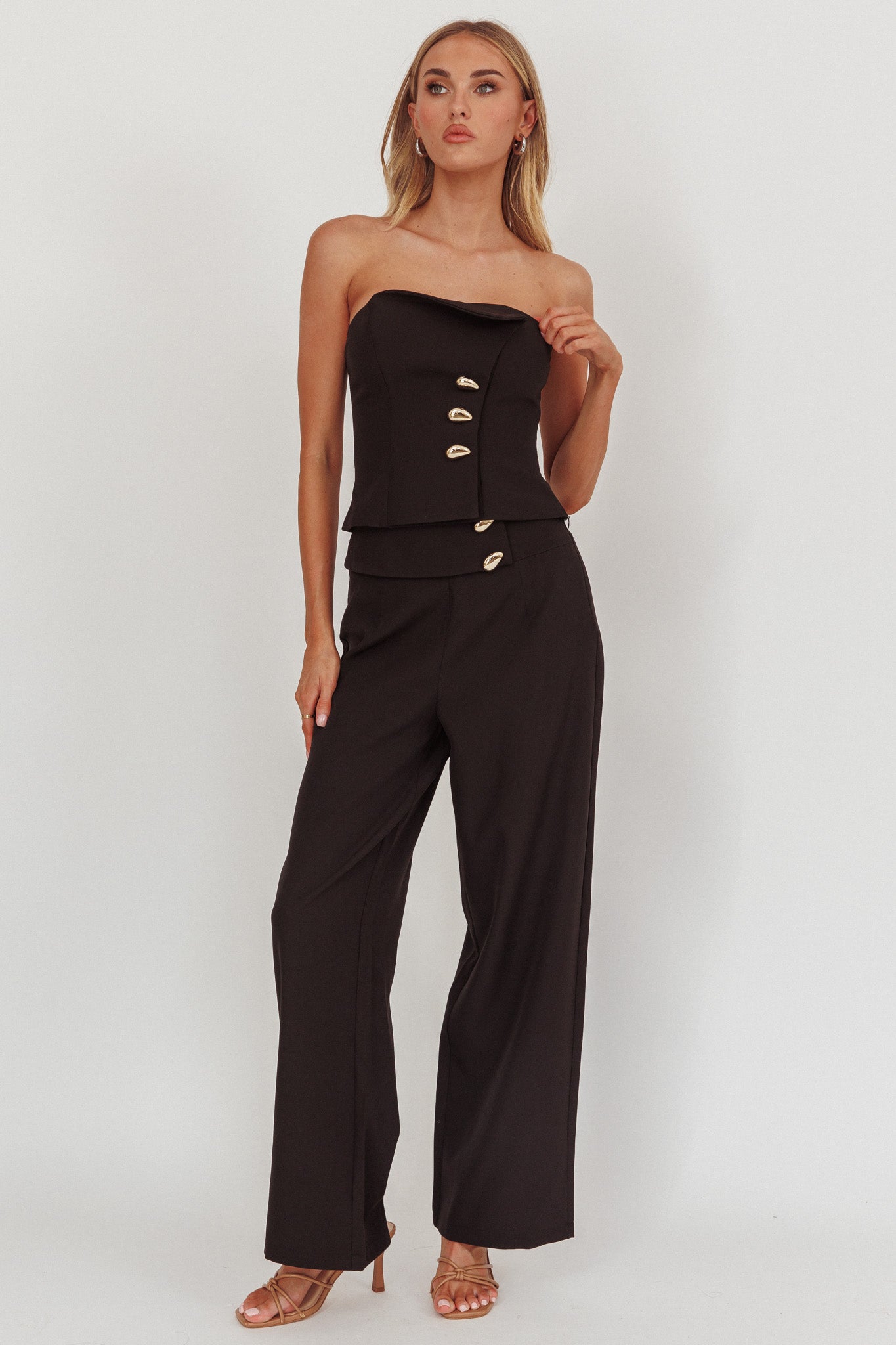 Ishani Hardware Decoration Pants Black by Selfie Leslie