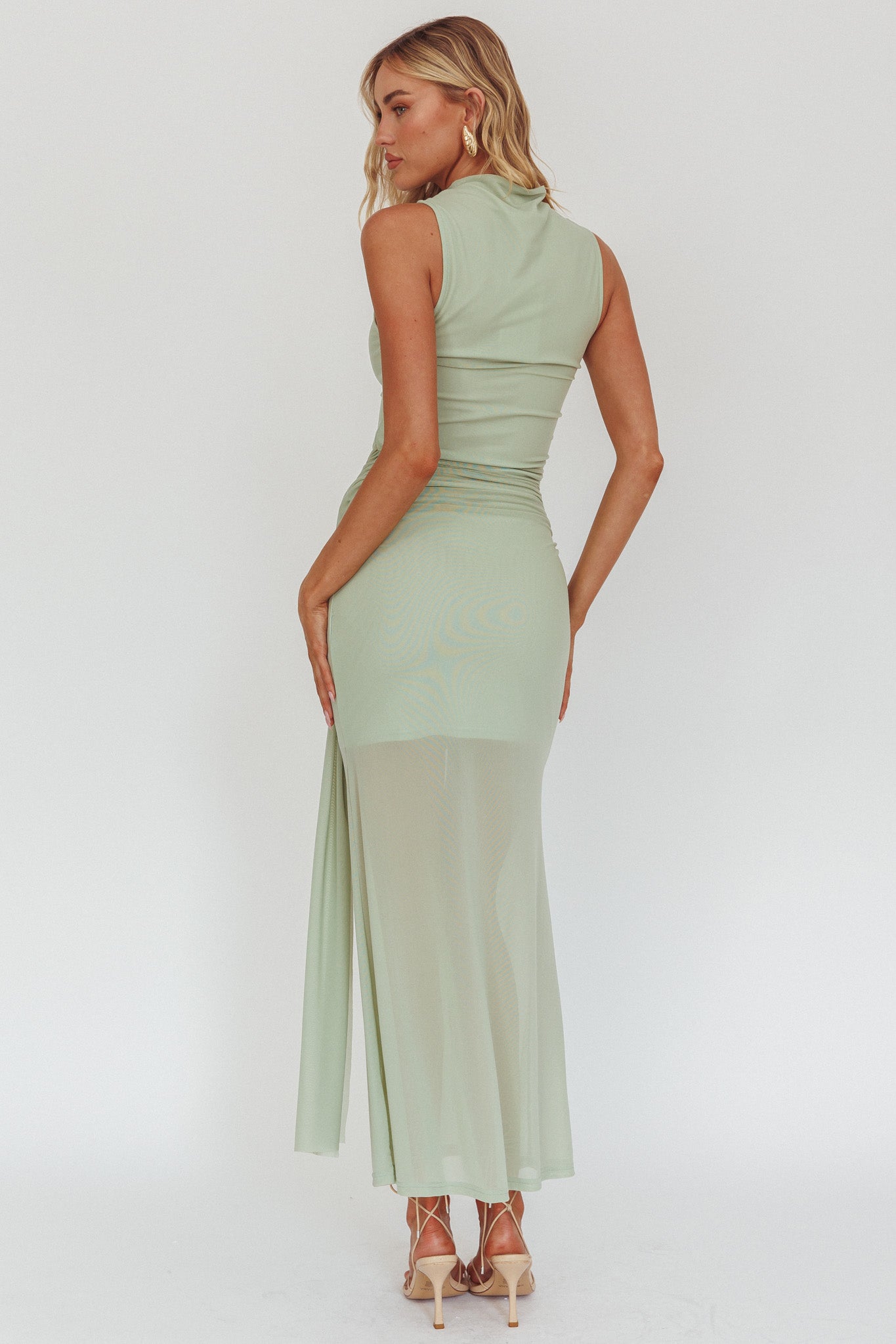 Girl's Night Waist Sash Maxi Dress Sage by Selfie Leslie