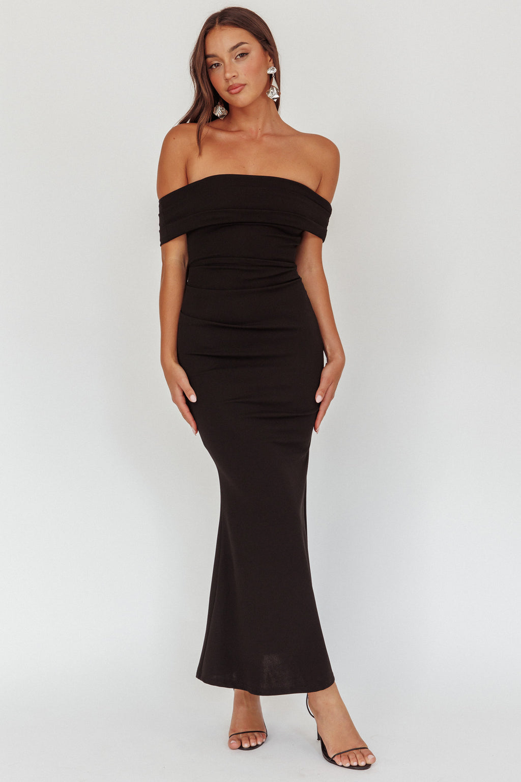 Dancing Queens Bow Back Maxi Dress Black by Selfie Leslie