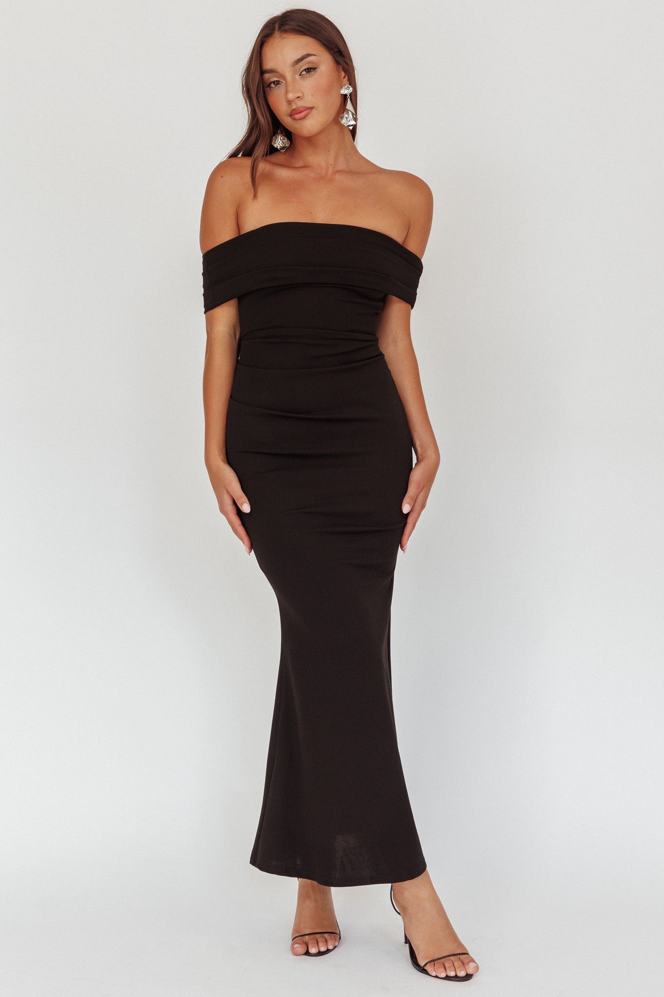 Dancing Queens Bow Back Maxi Dress Black by Selfie Leslie