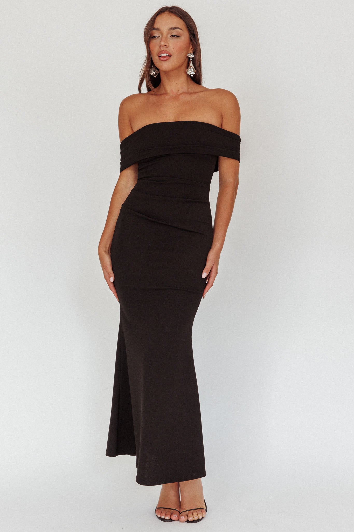 Dancing Queens Bow Back Maxi Dress Black by Selfie Leslie