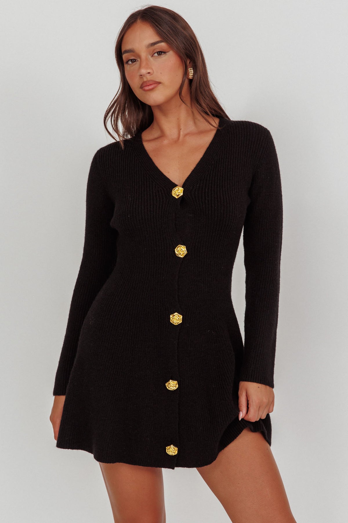 black mini dress with buttons Irma Gold Button Knit line skirt. nike How to Style A Suggested Age:3T