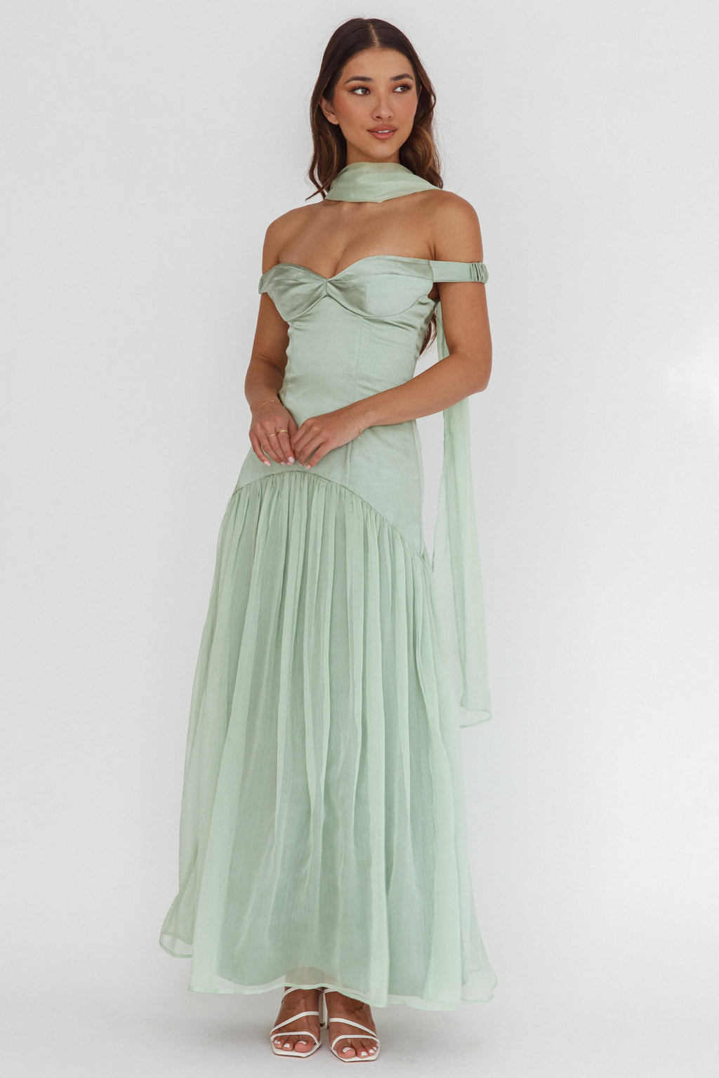 Kaycee Drop Waist Maxi Dress Sage Kaycee Drop Waist Maxi Dress Sage