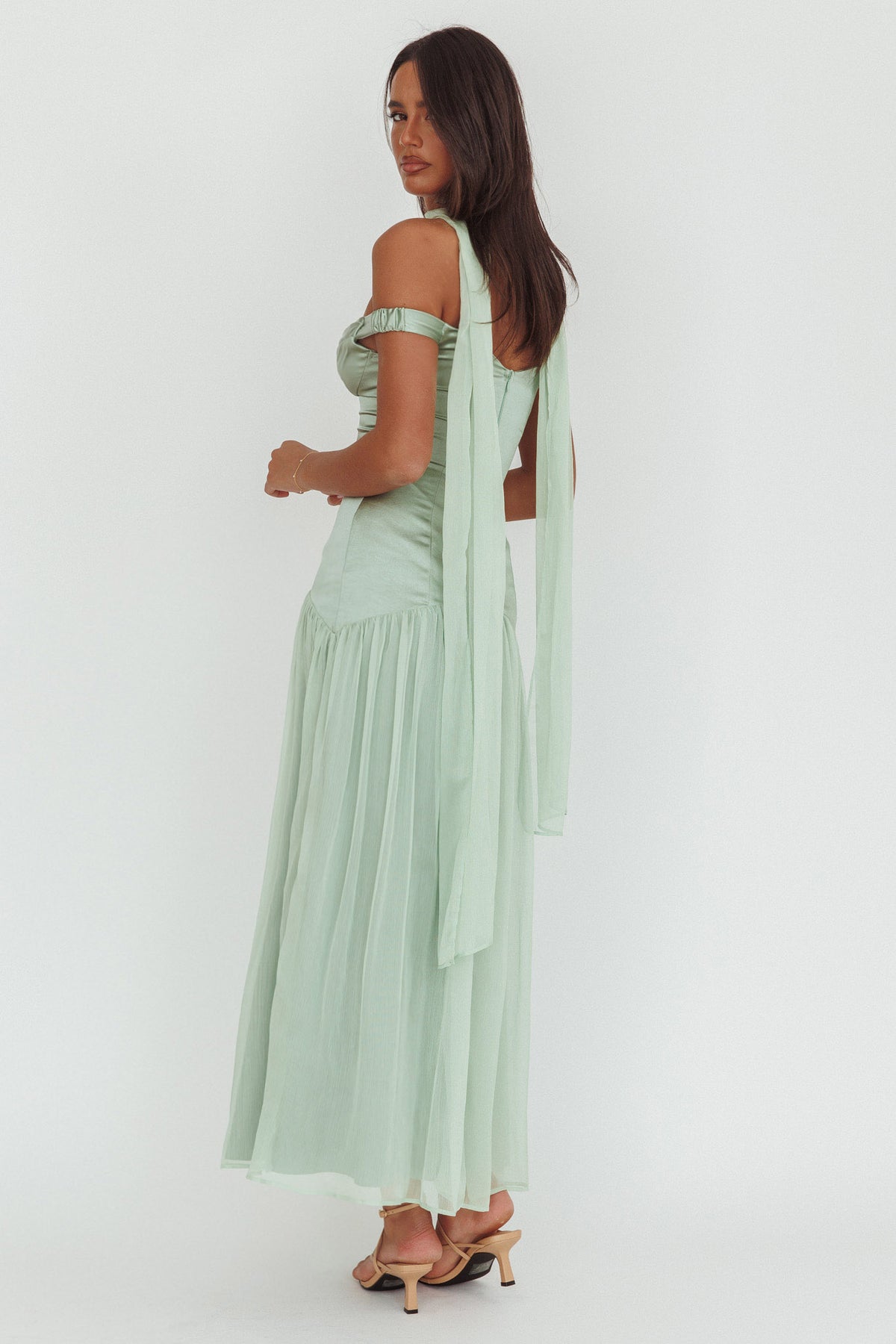 Kaycee Drop Waist Maxi Dress Champagne
