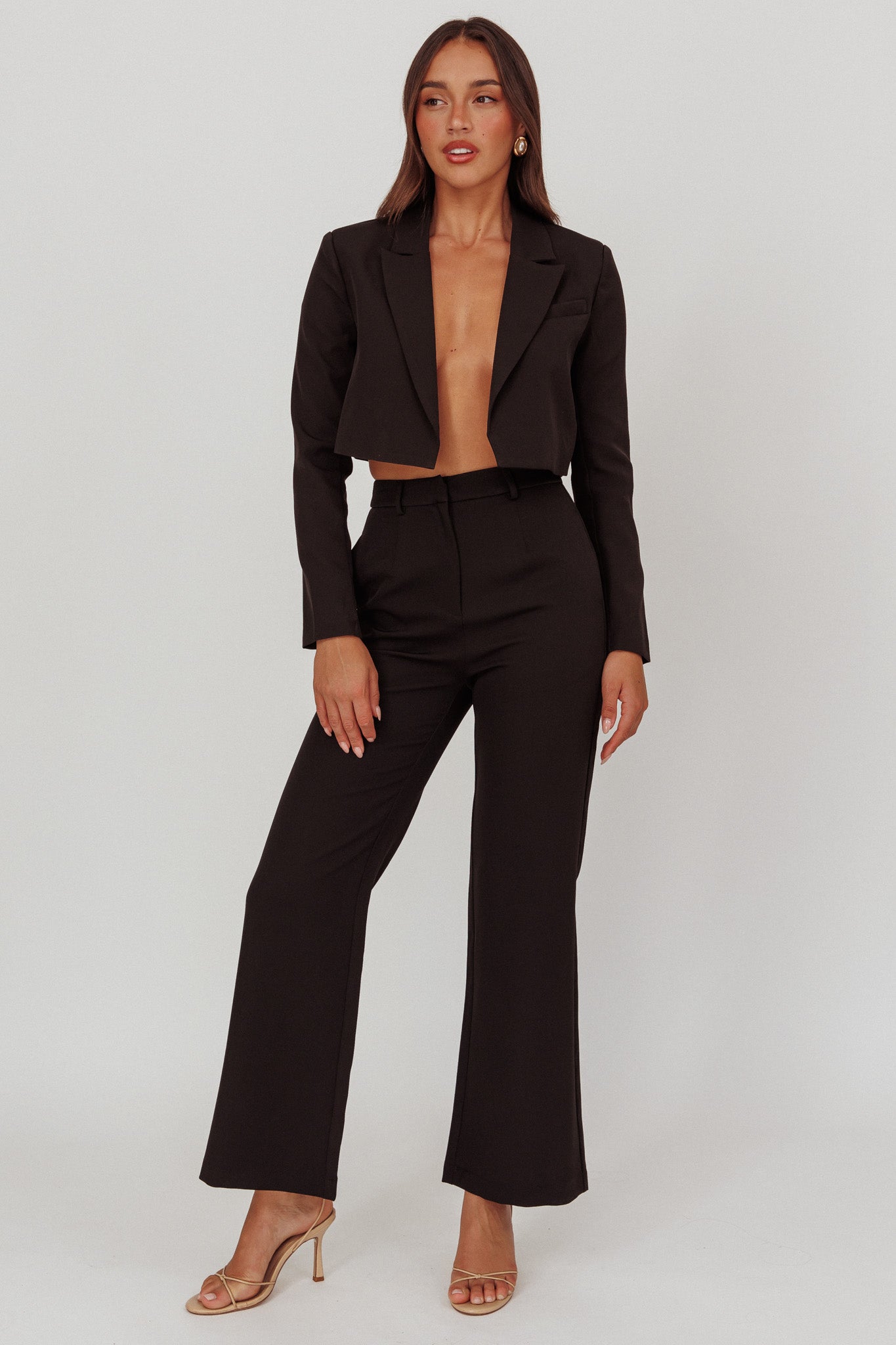 Fridays Open Crop Jacket Black by Selfie Leslie