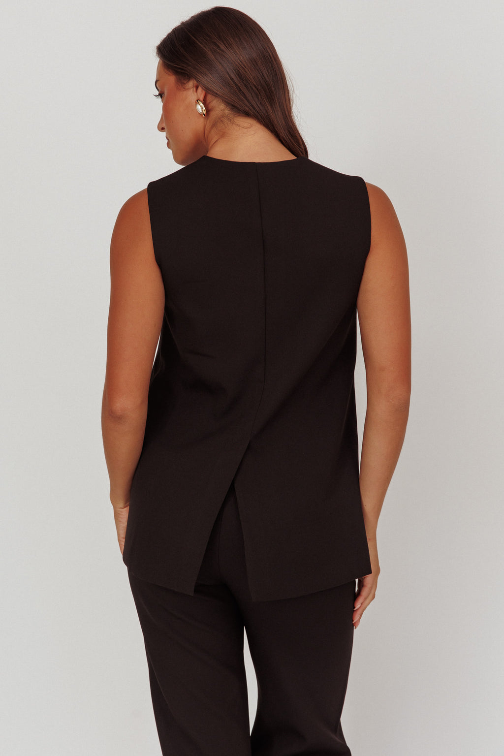 Fair Play Sleeveless Vest Top Black by Selfie Leslie