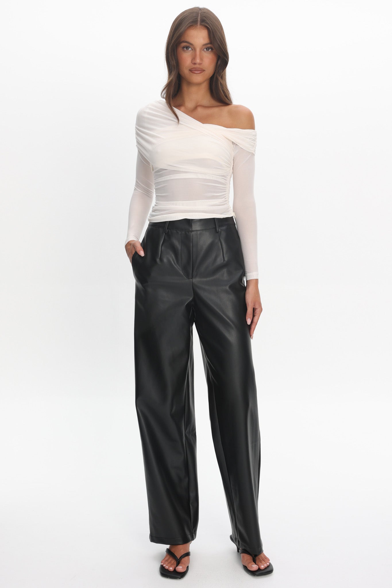 Fair Play Faux Leather Pants Black