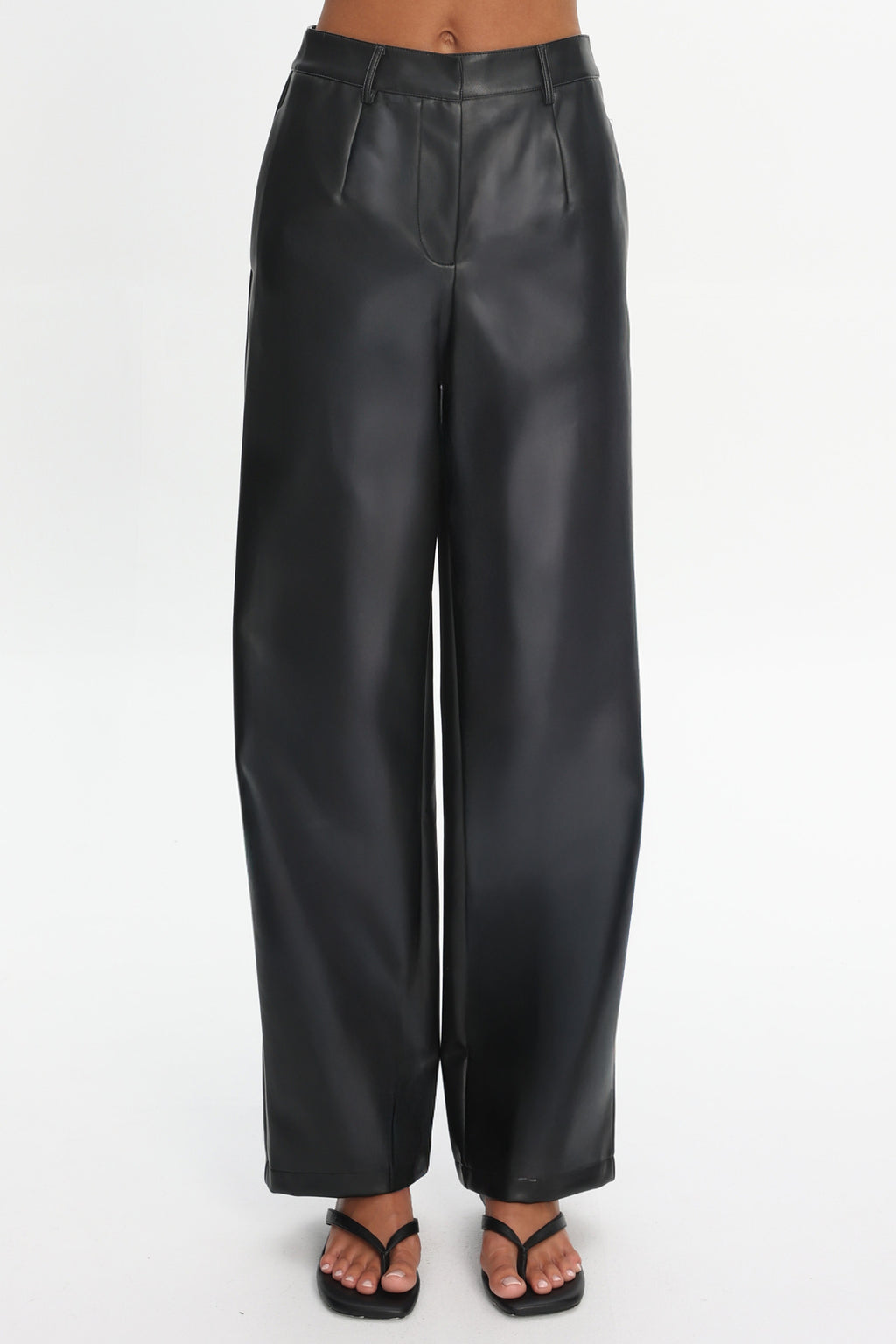Fair Play Faux Leather Pants Black