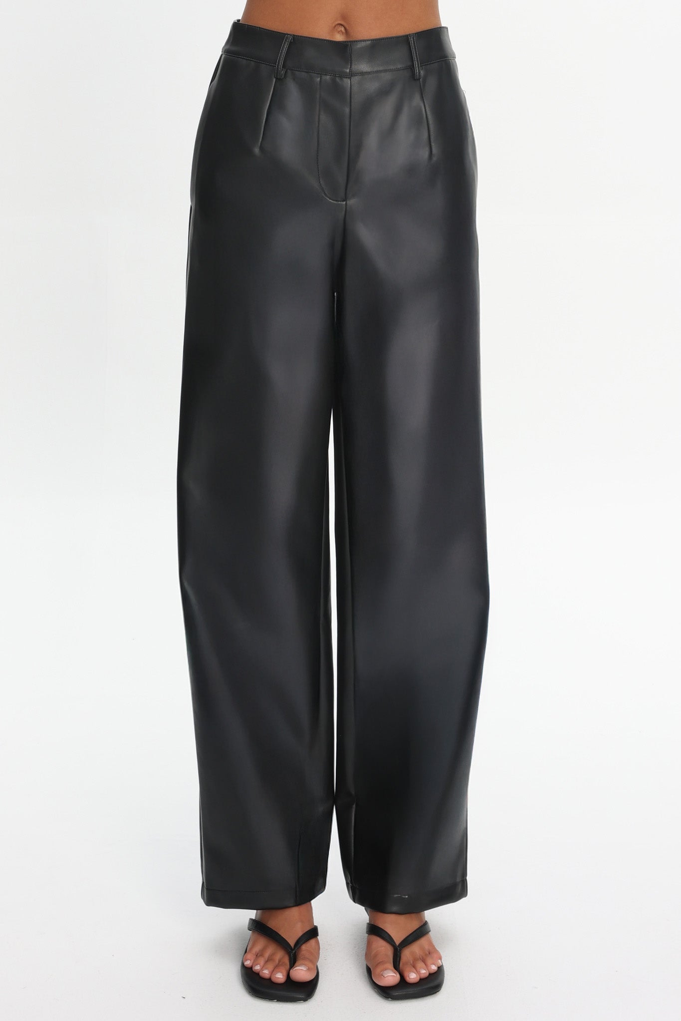 Fair Play Faux Leather Pants Black