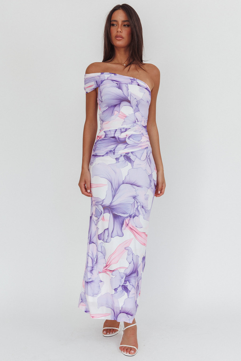 Gala One-Shoulder Maxi Dress Orchid Lilac by Selfie Leslie
