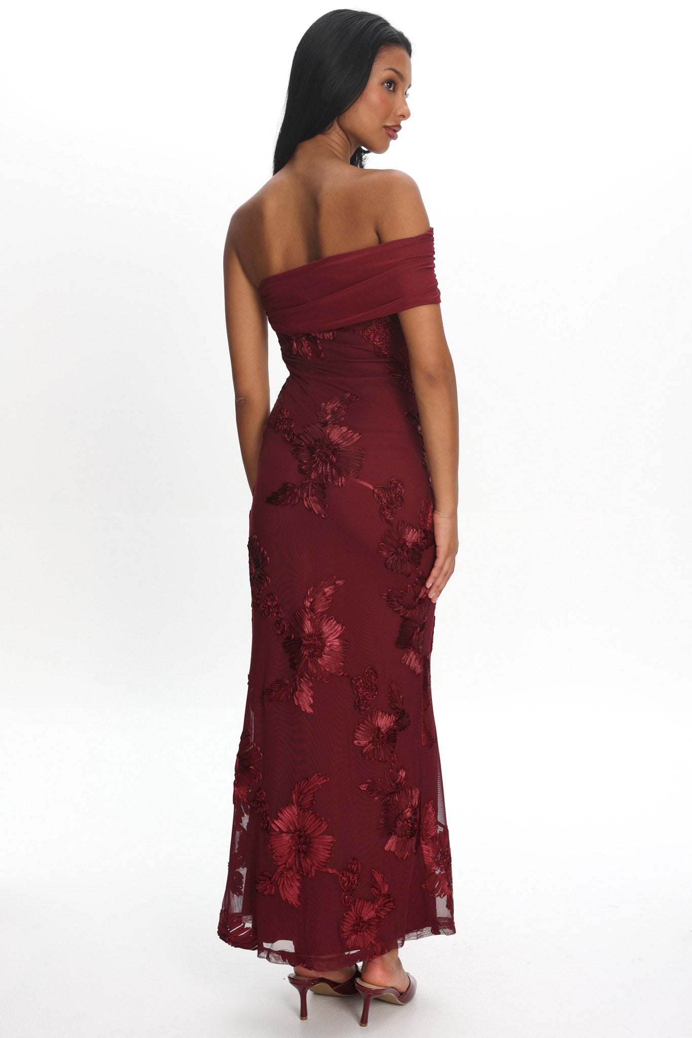 Gala One-Shoulder Maxi Dress Embellished Wine | Selfie Leslie Gala One-Shoulder Maxi Dress Embellished Wine | Selfie Leslie