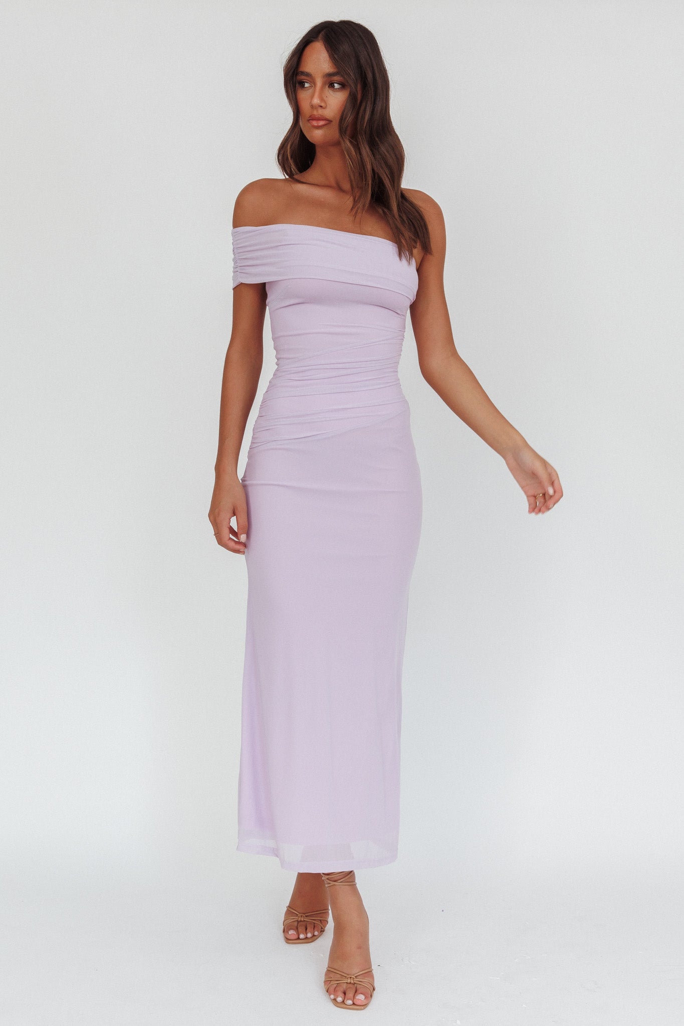 Gala One-Shoulder Maxi Dress Lilac by Selfie Leslie