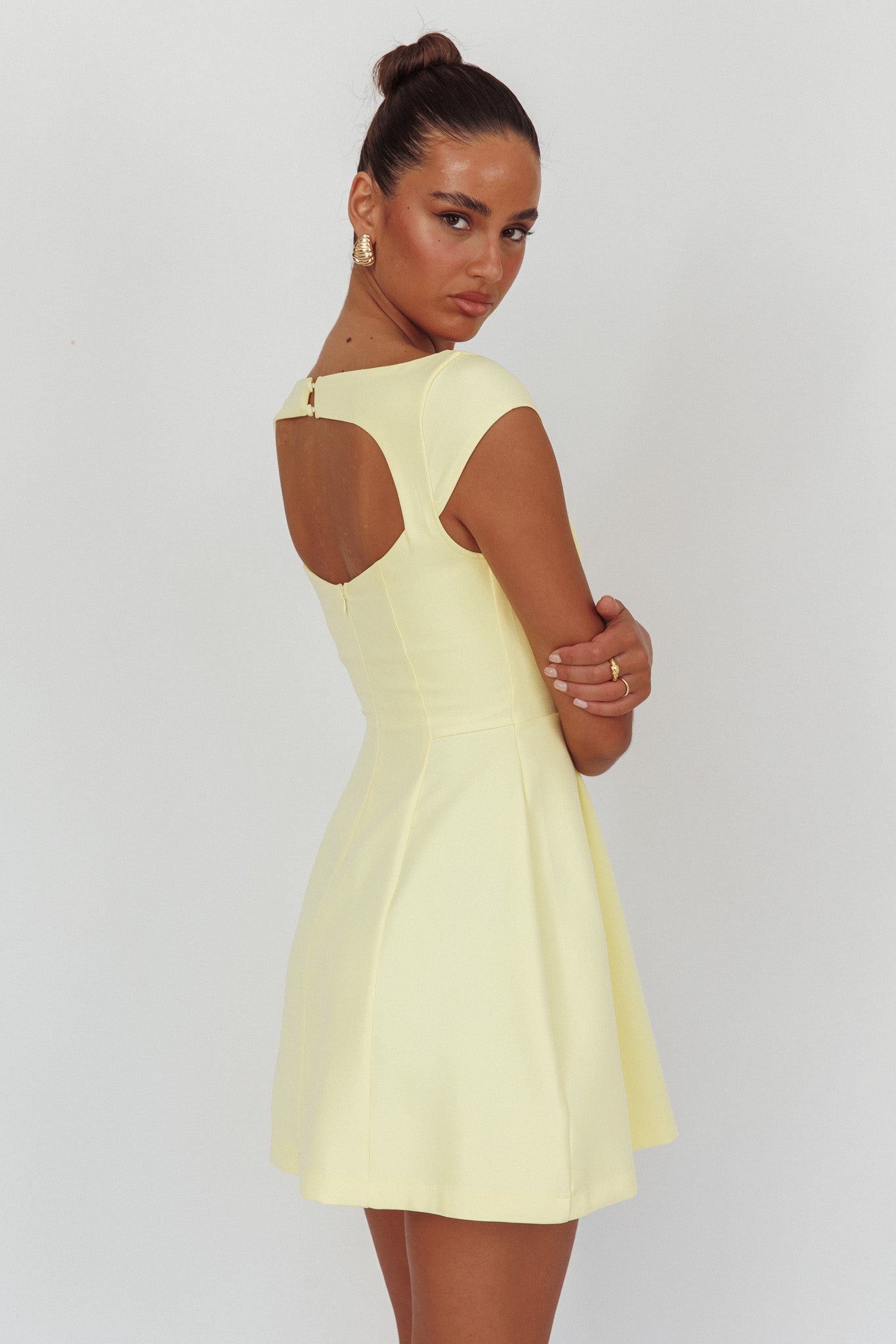 cap sleeve mini dress Rebel Cap Sleeve Mini Dress Butter XL