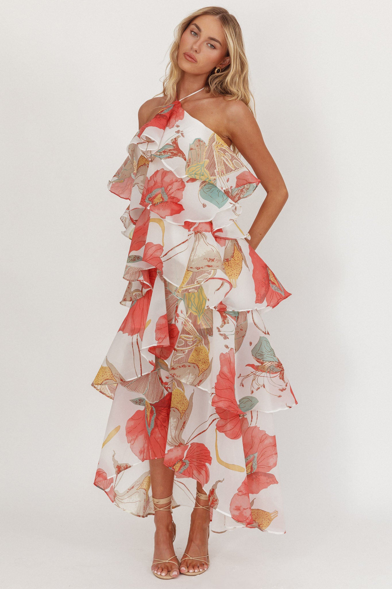 red dress holiday Taylor Girl Chicken Stuffing Casserole - LD8974 Color:Ivory Pink Ombre adorned with lovely details.