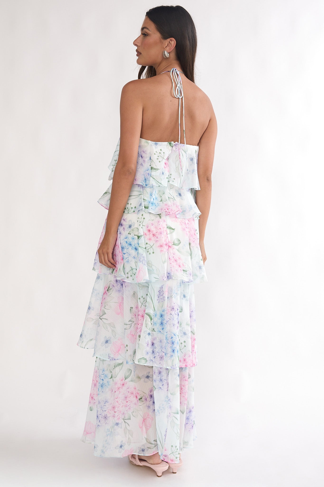 Darylyn Tiered Ruffle Maxi Dress Hydrangea Blue | Selfie Leslie Darylyn Tiered Ruffle Maxi Dress Hydrangea Blue | Selfie Leslie