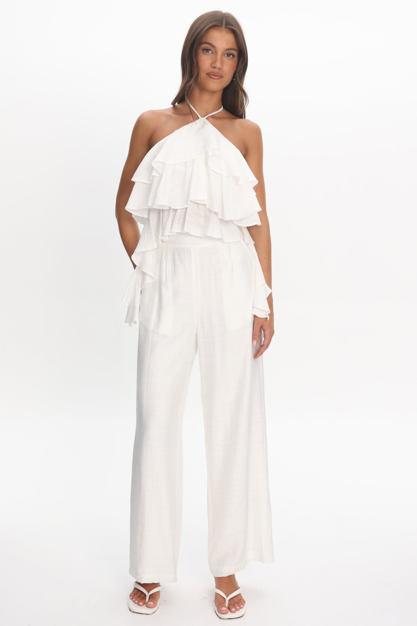Darylyn Wide Leg Pants Off White