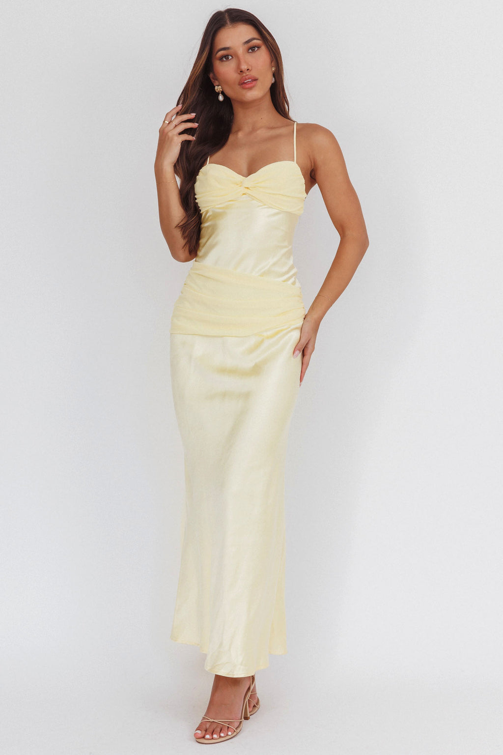 Arizona Sunset Criss-Cross Bow Back Dress Yellow by Selfie Leslie