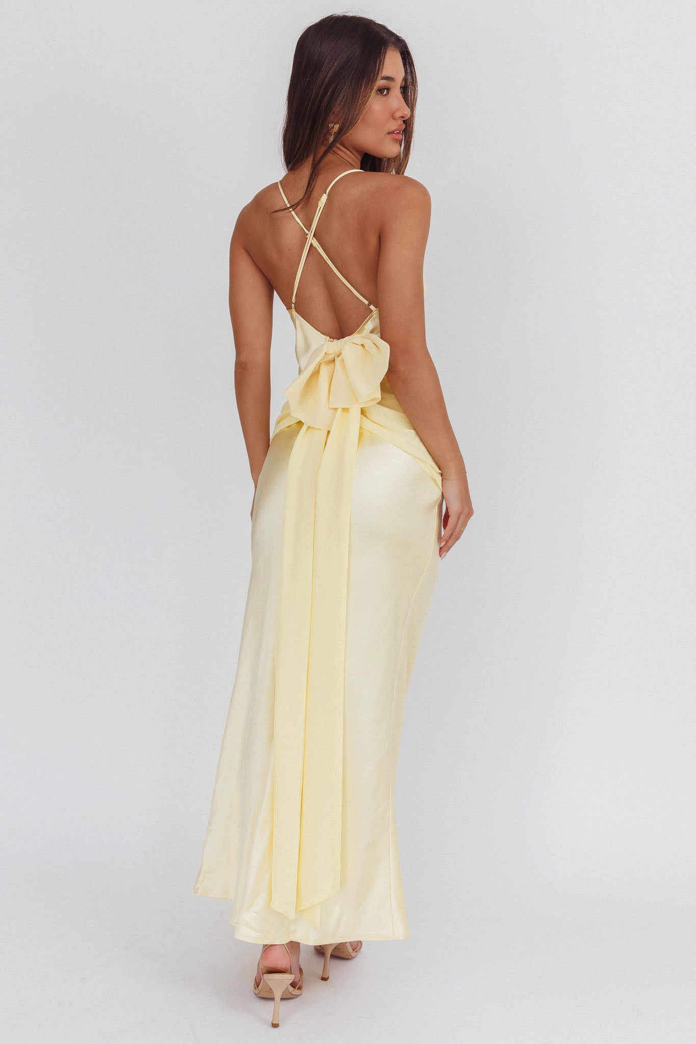 Arizona Sunset Criss-Cross Bow Back Dress Yellow Selfie Leslie Arizona Sunset Criss-Cross Bow Back Dress Yellow Selfie Leslie