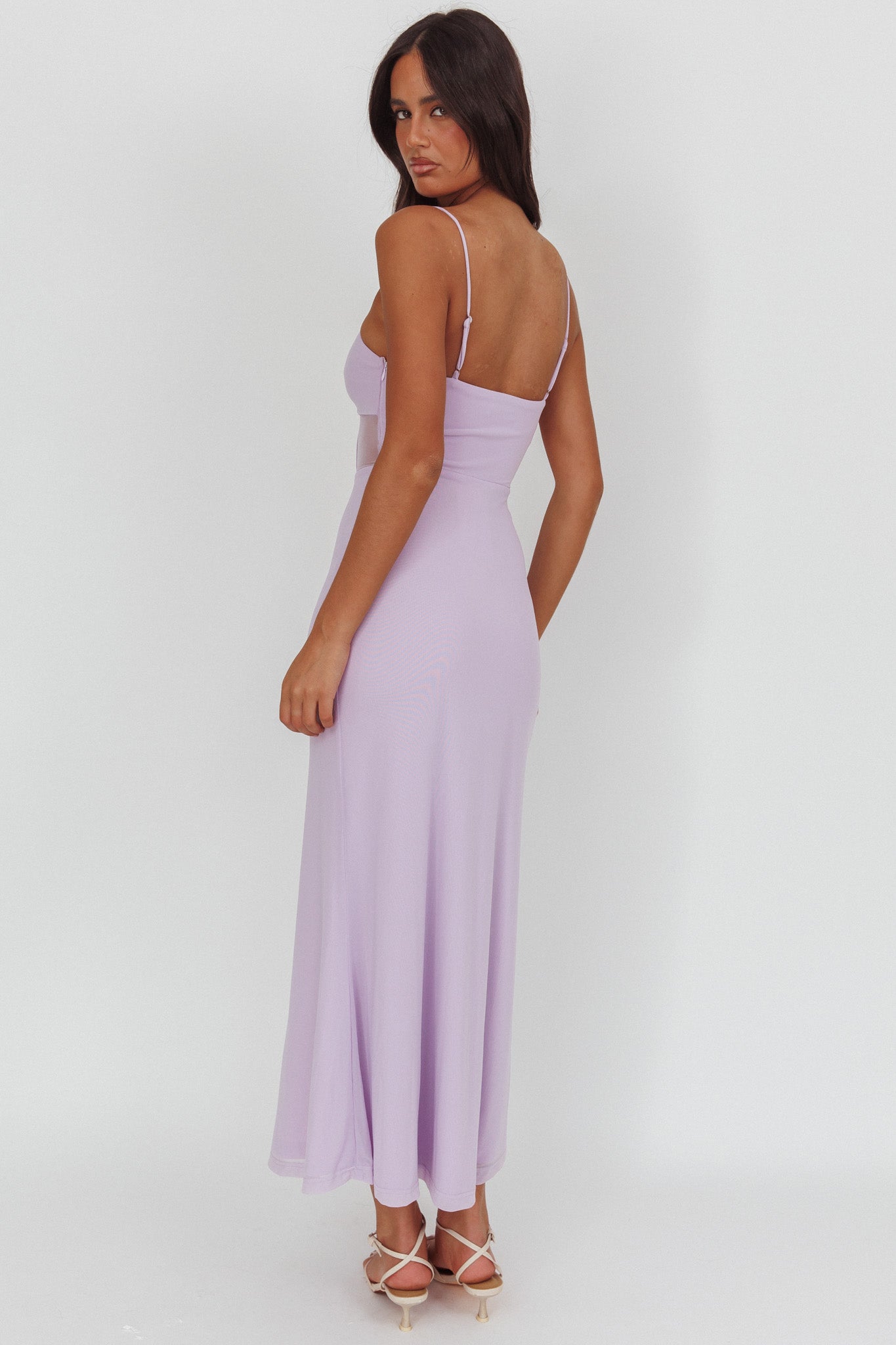Such A Libra Sheer Bodice Maxi Dress Lilac by Selfie Leslie