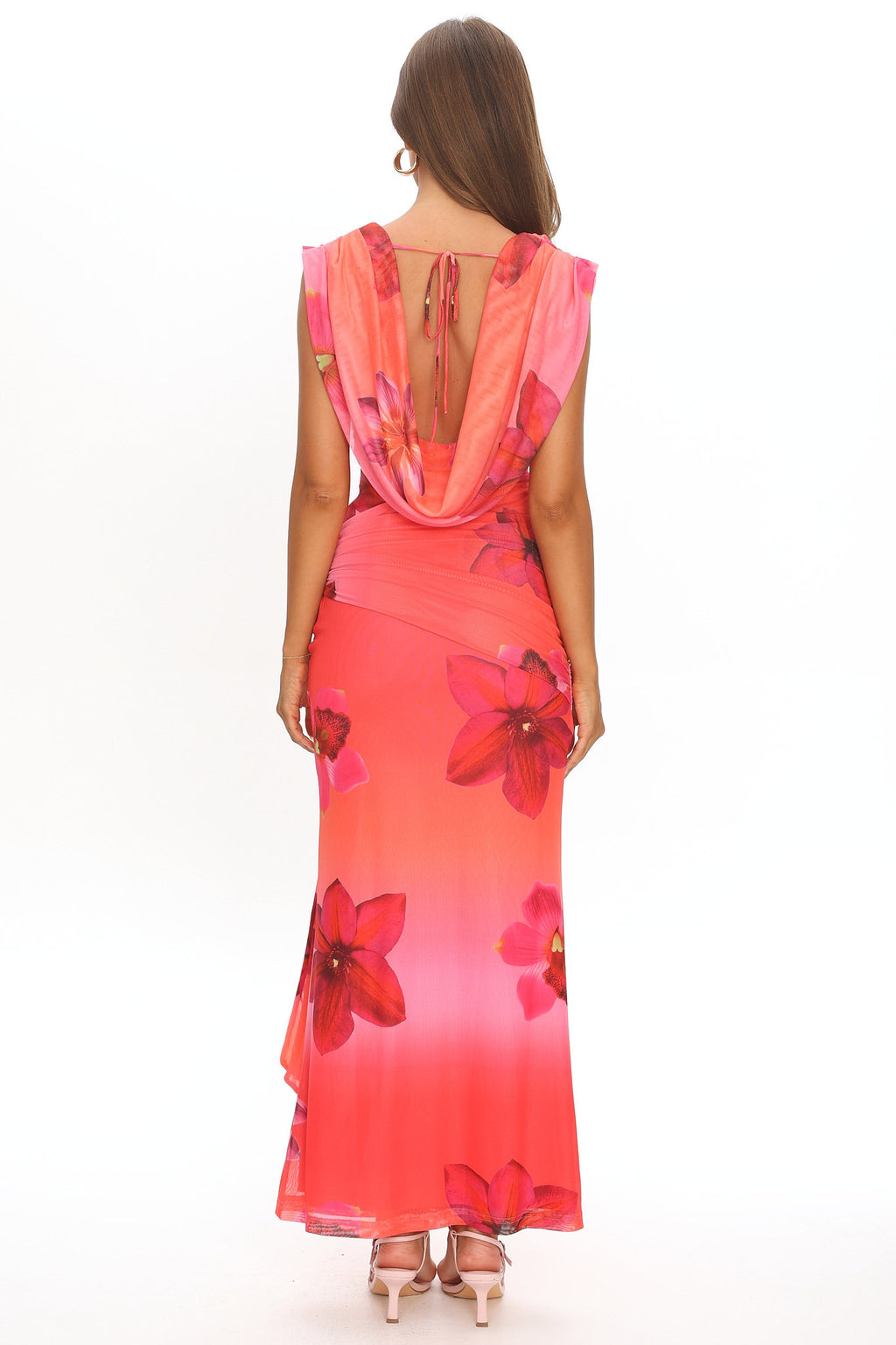 Virgo Season Draped Shoulder Maxi Dress Orchid Pink by Selfie Leslie