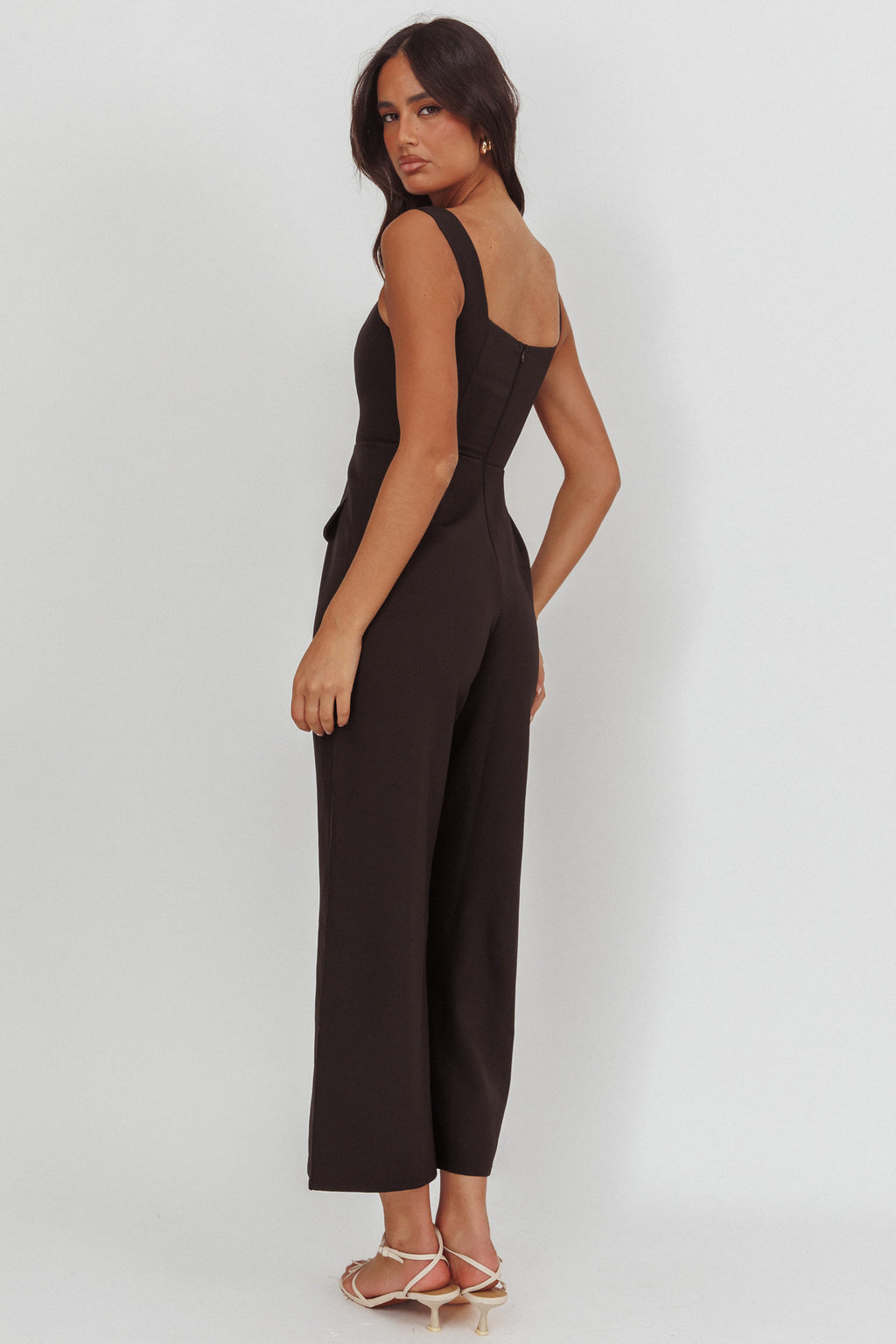 Atheena Faux Pocket Jumpsuit Black by Selfie Leslie