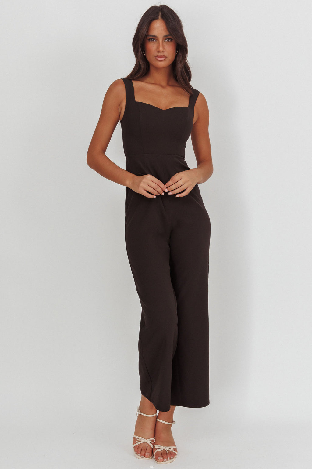 Atheena Faux Pocket Jumpsuit Black by Selfie Leslie