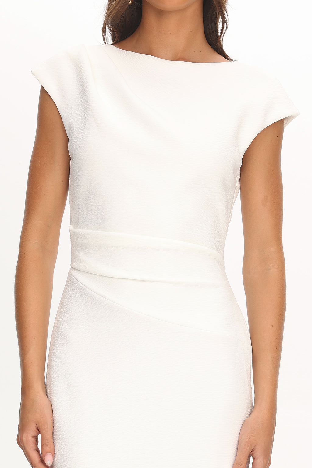 Zarae Cap Sleeve Surplice Back Maxi Dress White