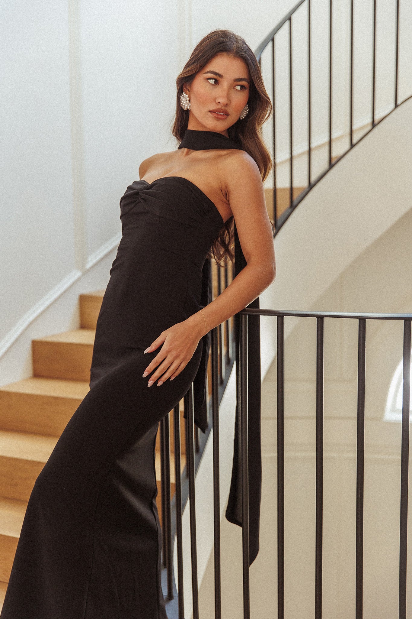 Of The Night Twist Bust Maxi Dress Black | Selfie Leslie