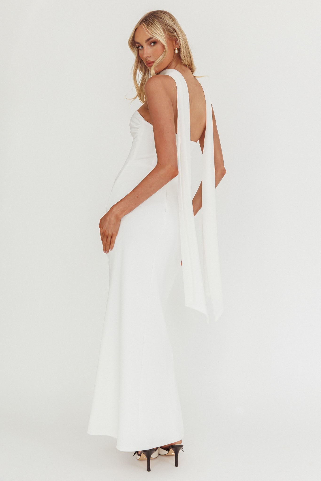 bust maxi dress Of The Night Twist Bust Maxi Dress White