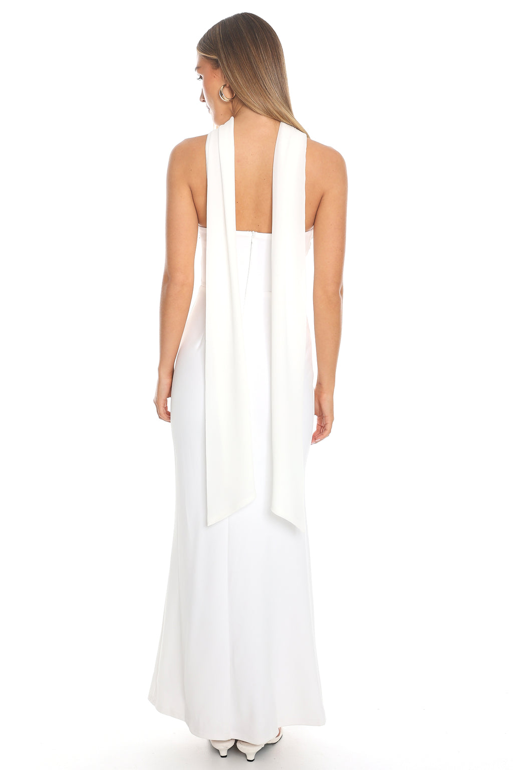 Of The Night Twist Bust Maxi Dress White by Selfie Leslie