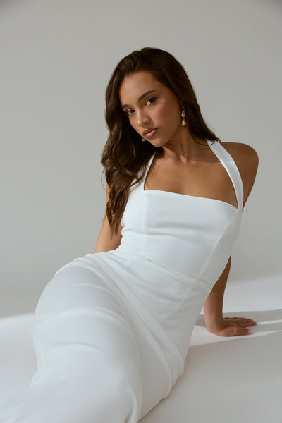 white square neck dress Shellie Neckline Halter Maxi Marc Jacobs Dita Dress Color:Ivory AB Everyone will want to Ecom Style:AP1D106648