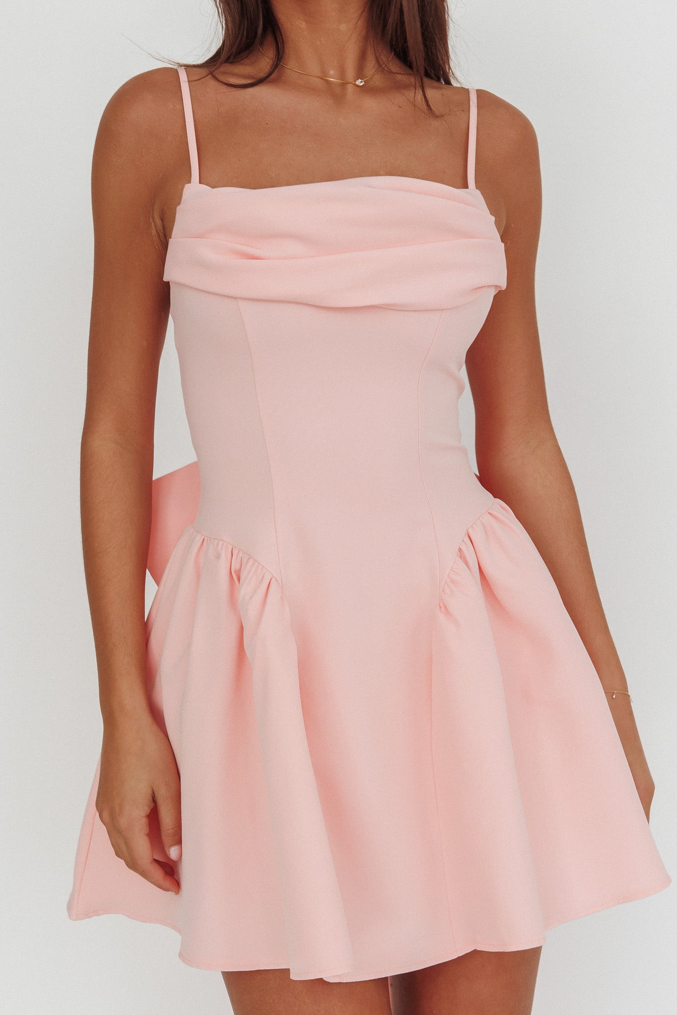 Wilder Oversized Back Bow Mini Dress Pink Wilder Oversized Back Bow Mini Dress Pink