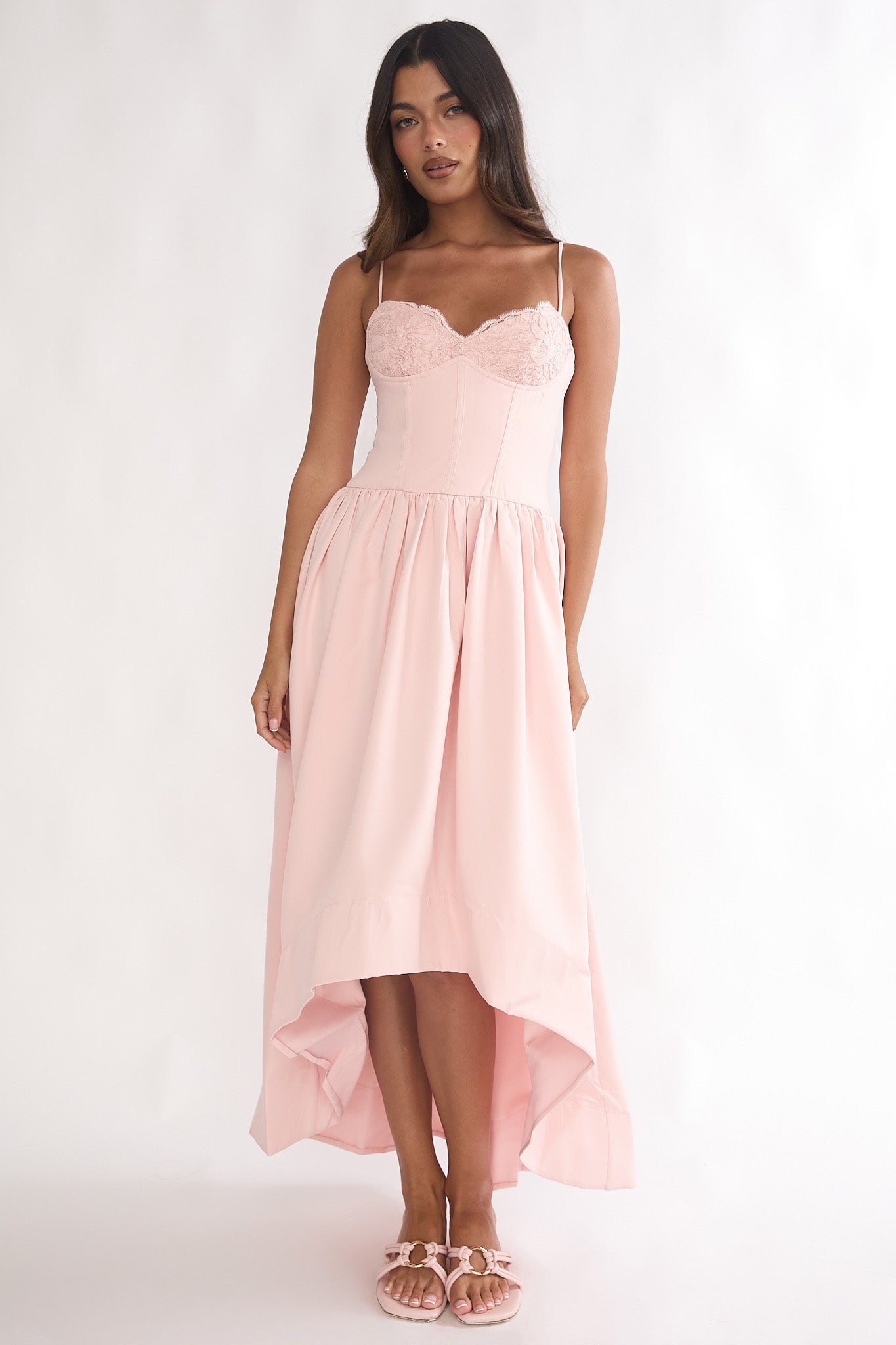 I'm Yours High-Low Hem Maxi Dress Pink - S