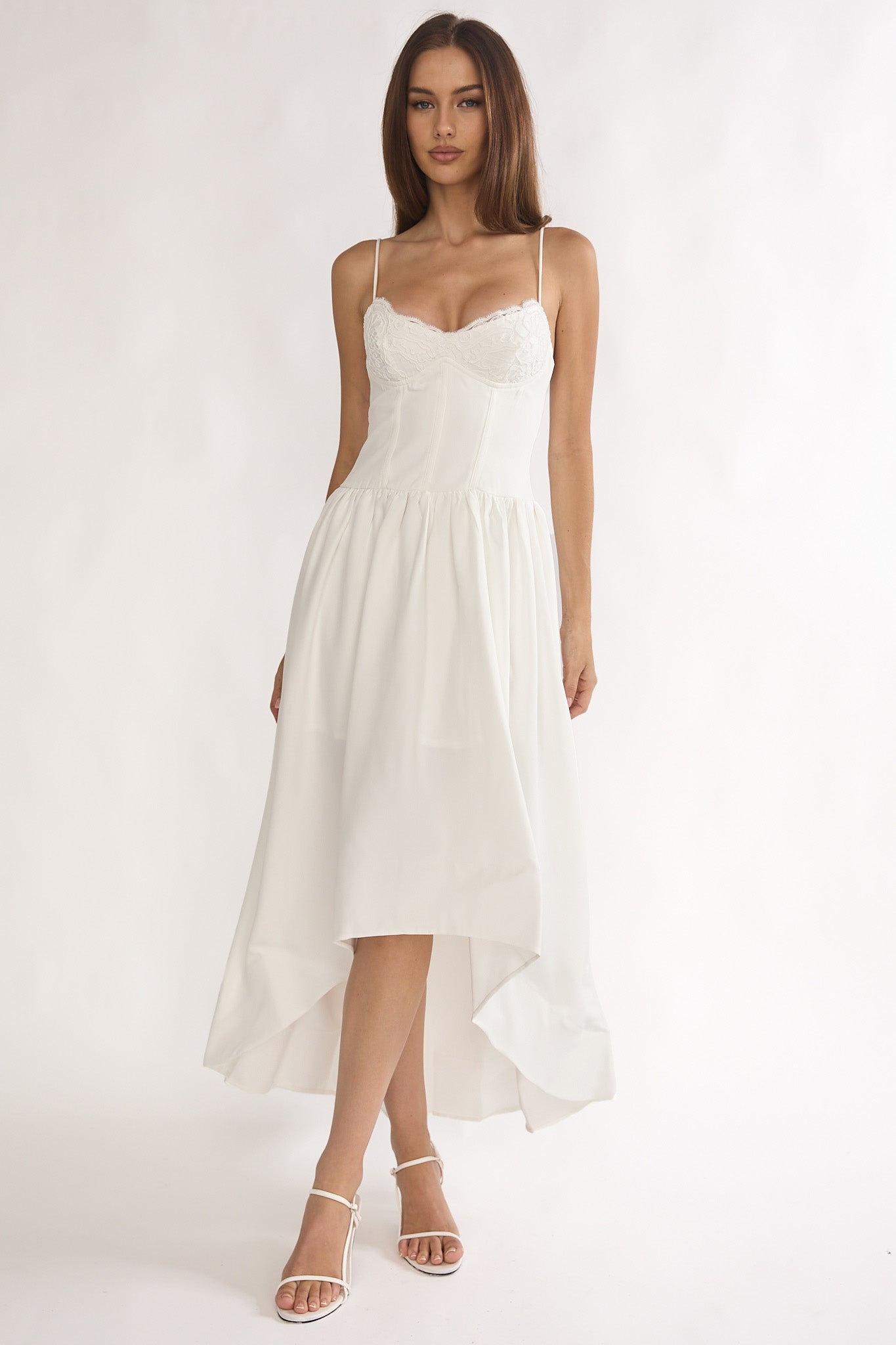 maxi high low hem dress I'm Yours High-Low Hem Maxi Dress White