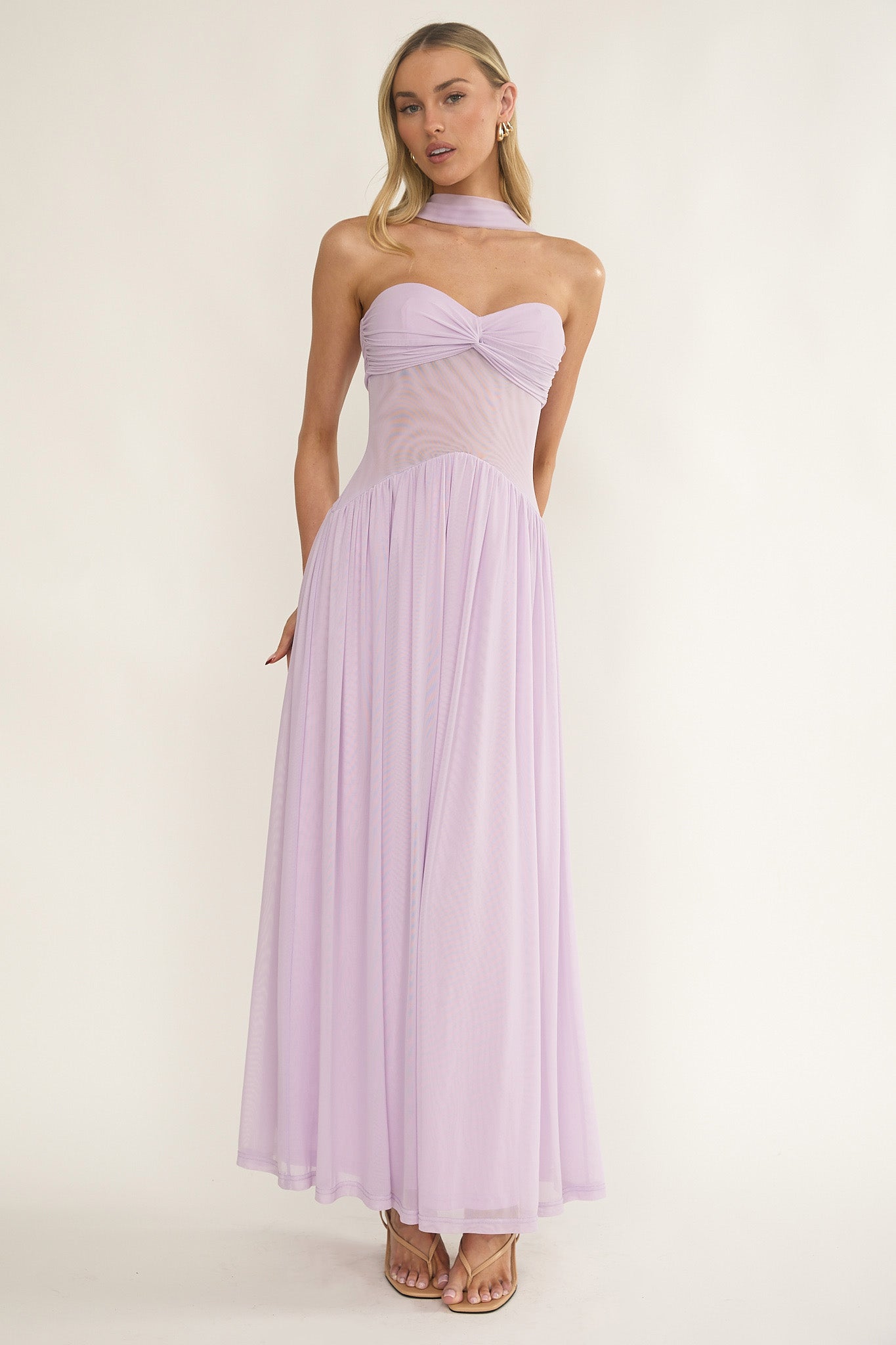 Annita Sheer Waist Maxi Dress Lilac - S Annita Sheer Waist Maxi Dress Lilac - S
