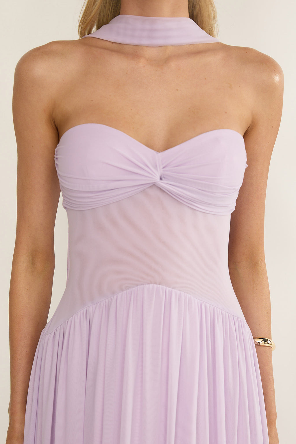Annita Sheer Waist Maxi Dress Lilac by Selfie Leslie